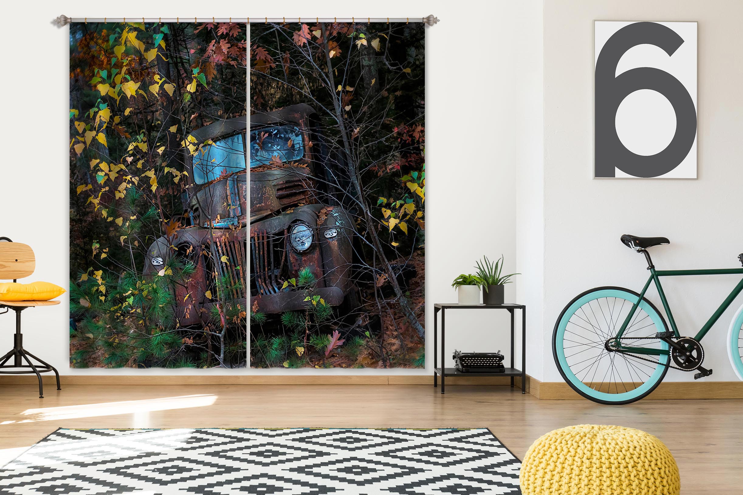 3D Scrap Car 86071 Jerry LoFaro Curtain Curtains Drapes