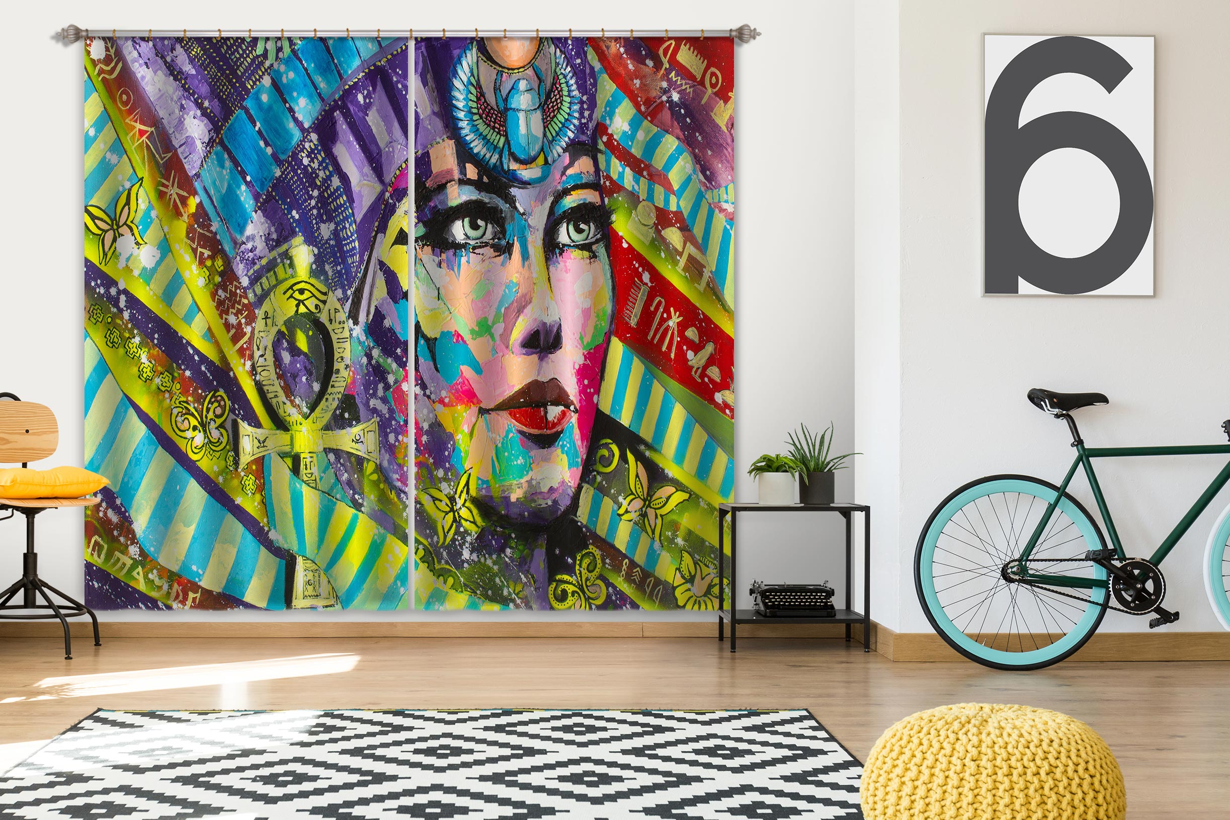 3D Warrior Woman 021 Curtains Drapes