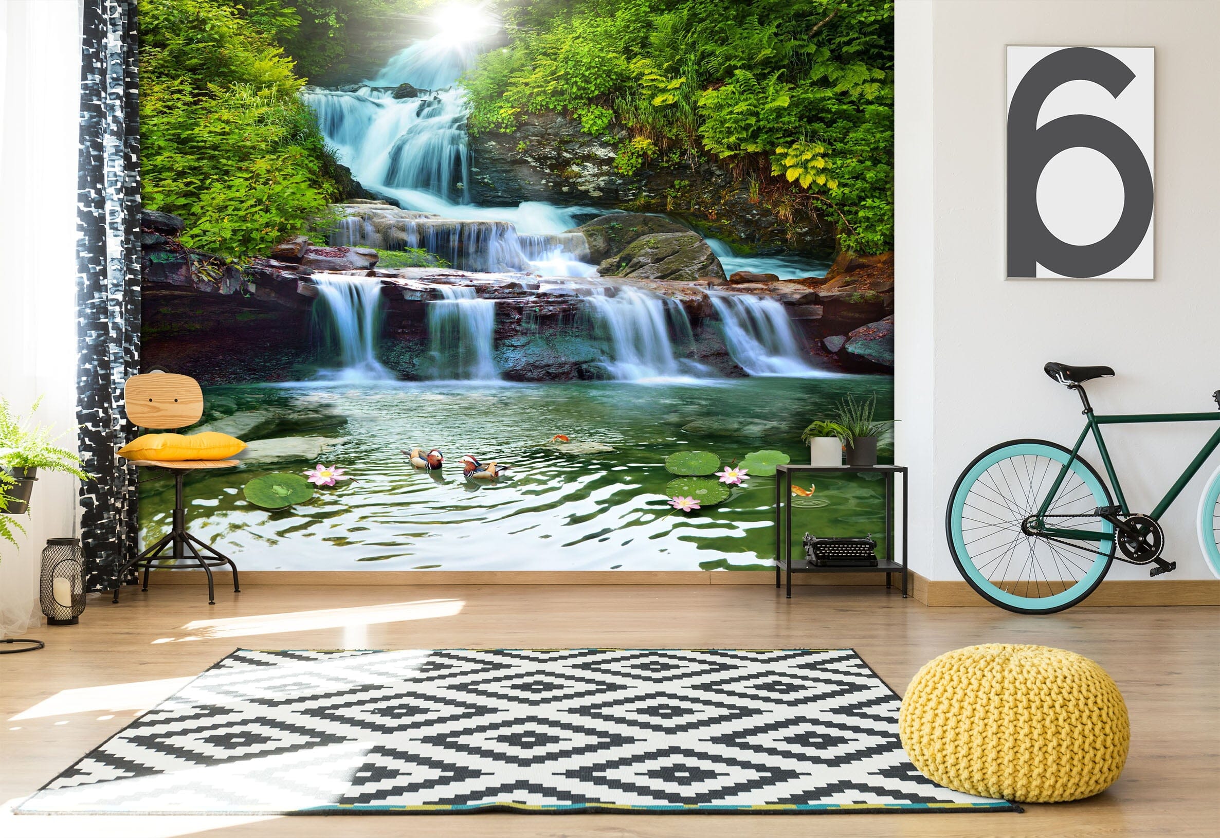 3D River Lotus 104 Wall Murals Wallpaper AJ Wallpaper 2