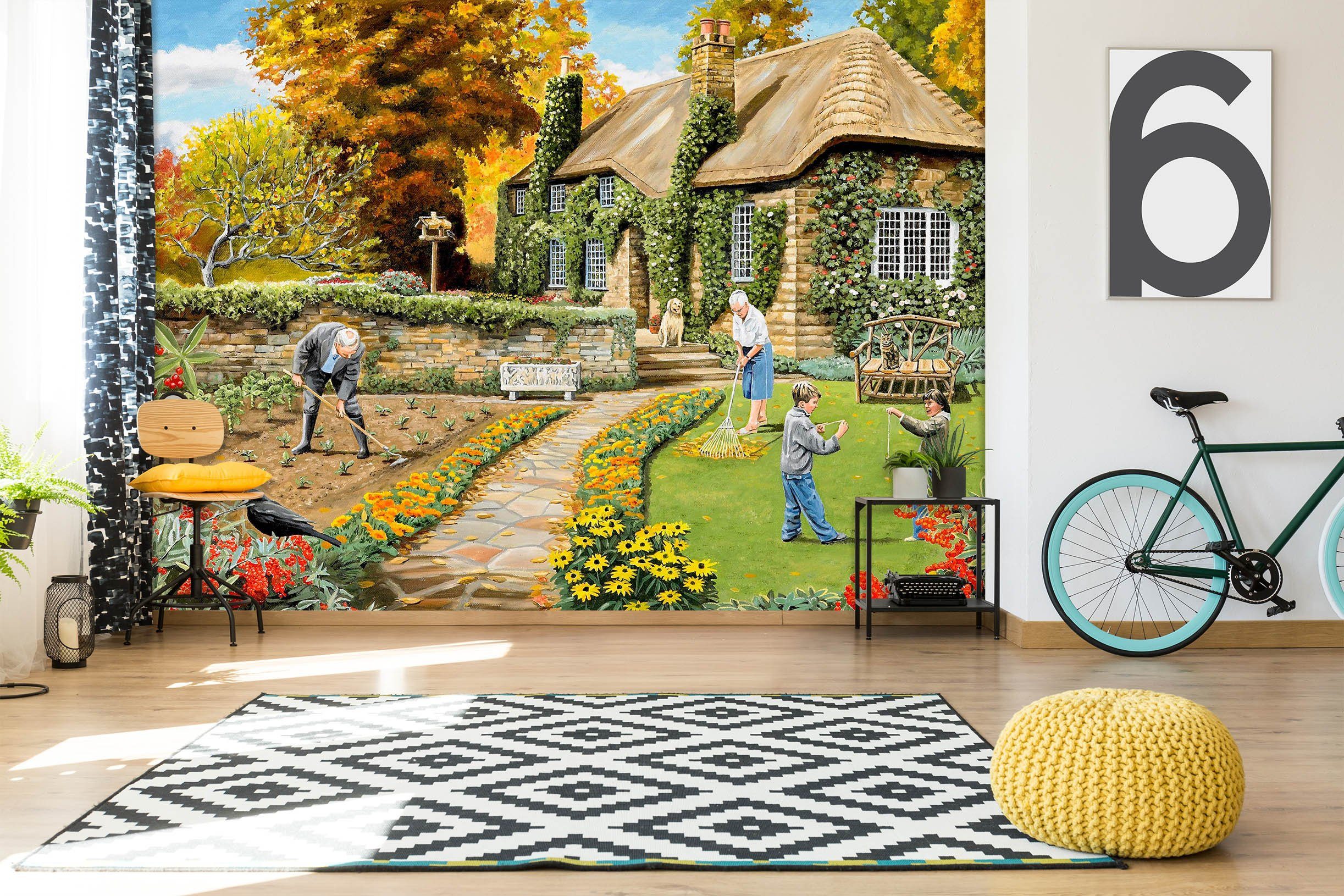 3D Autumn Garden 1005 Trevor Mitchell Wall Mural Wall Murals Wallpaper AJ Wallpaper 2