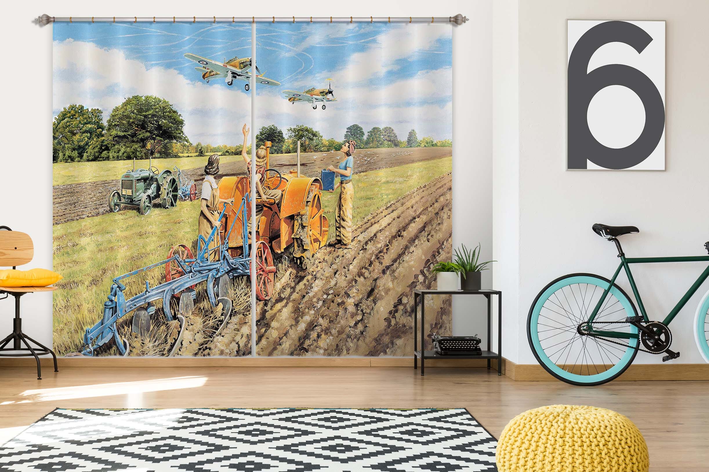 3D Ploughing For Britain 086 Trevor Mitchell Curtain Curtains Drapes Curtains AJ Creativity Home