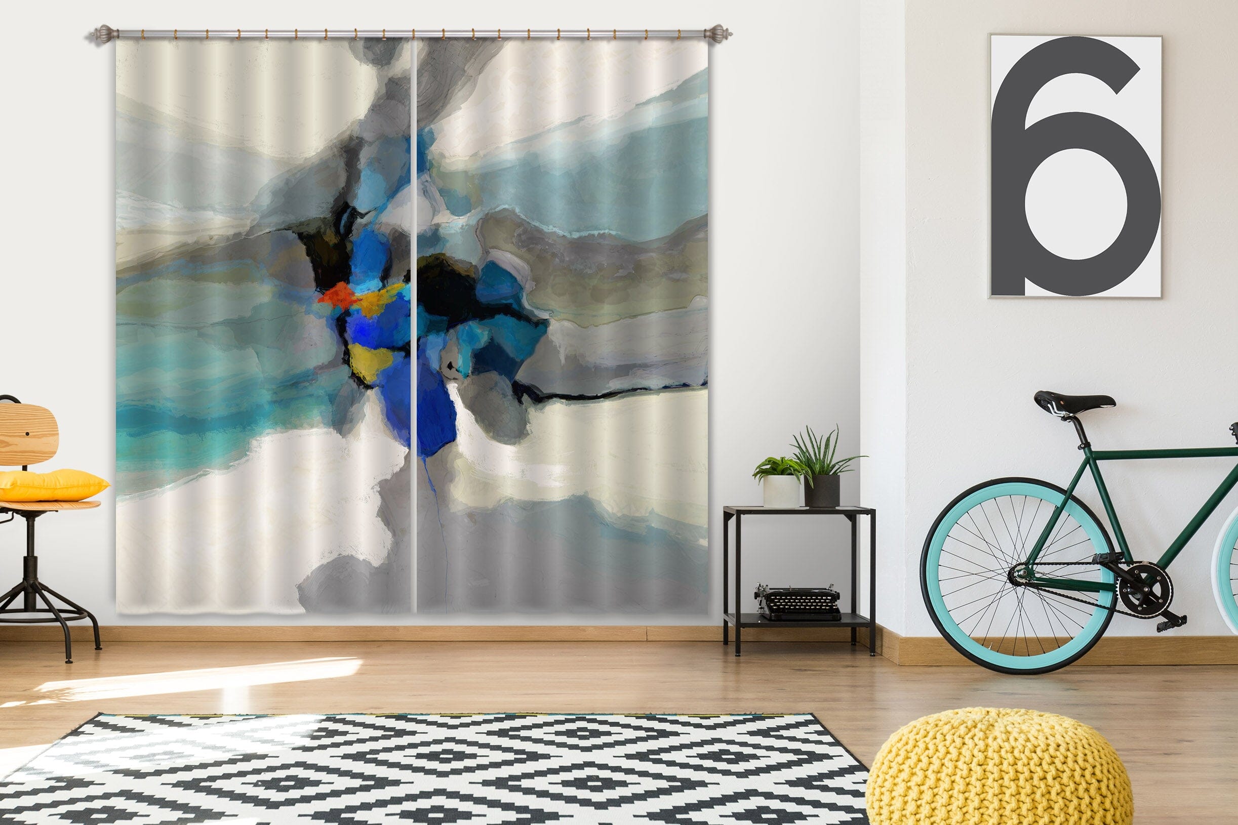 3D Color Ink 043 Michael Tienhaara Curtain Curtains Drapes Curtains AJ Creativity Home