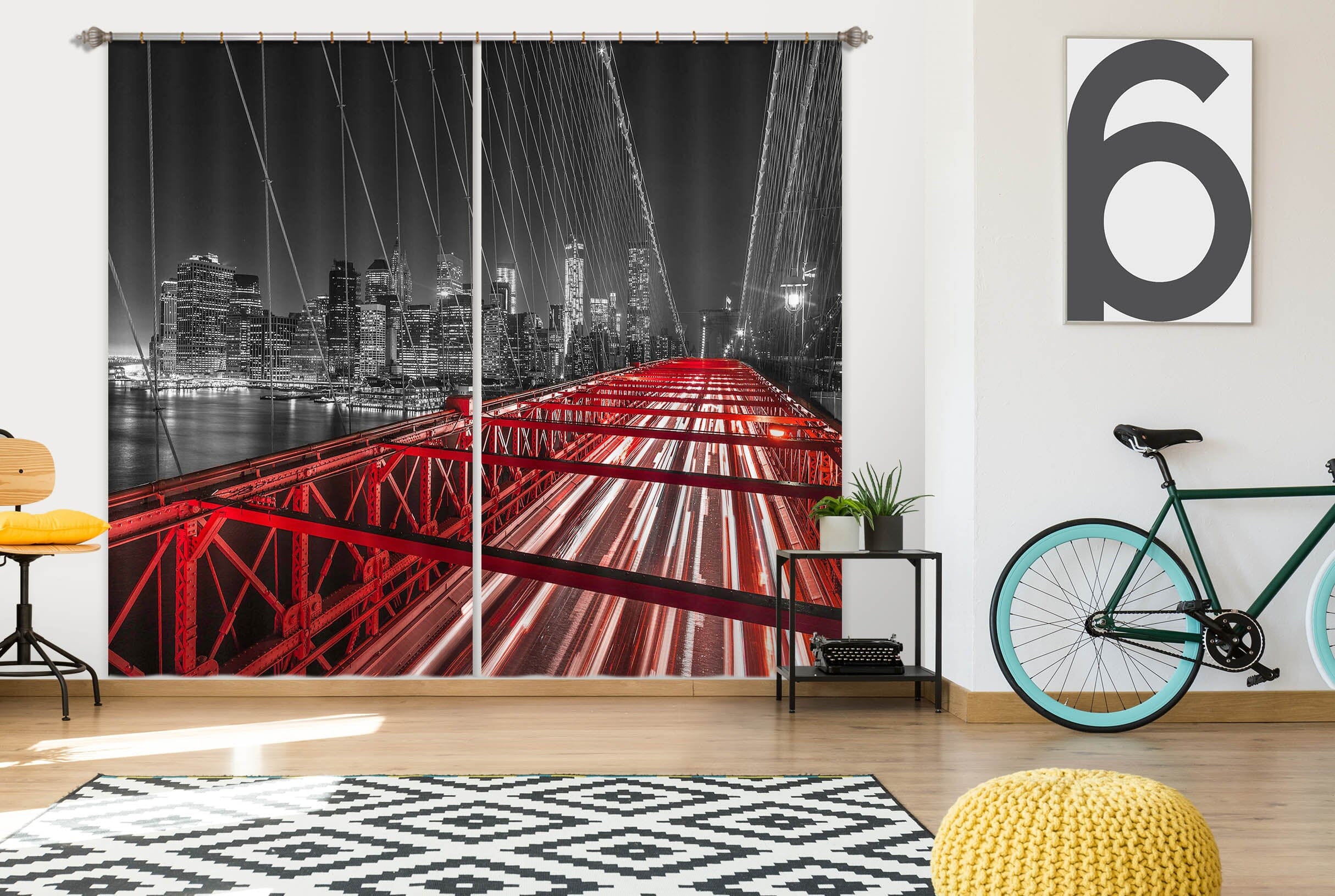 3D Steel Bridge 219 Assaf Frank Curtain Curtains Drapes Curtains AJ Creativity Home