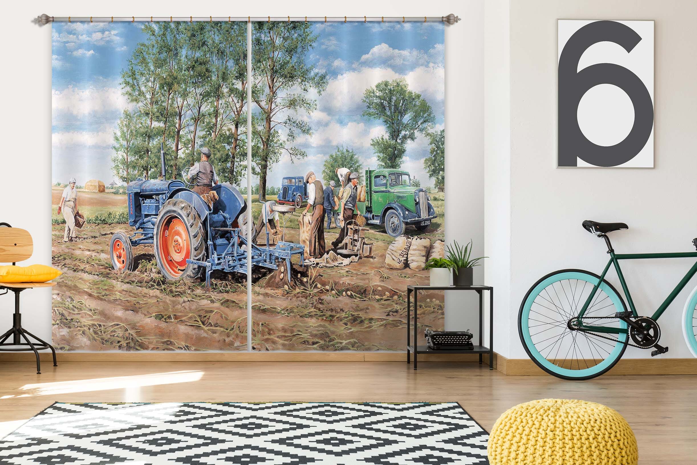 3D Lifting The Crop 076 Trevor Mitchell Curtain Curtains Drapes Curtains AJ Creativity Home