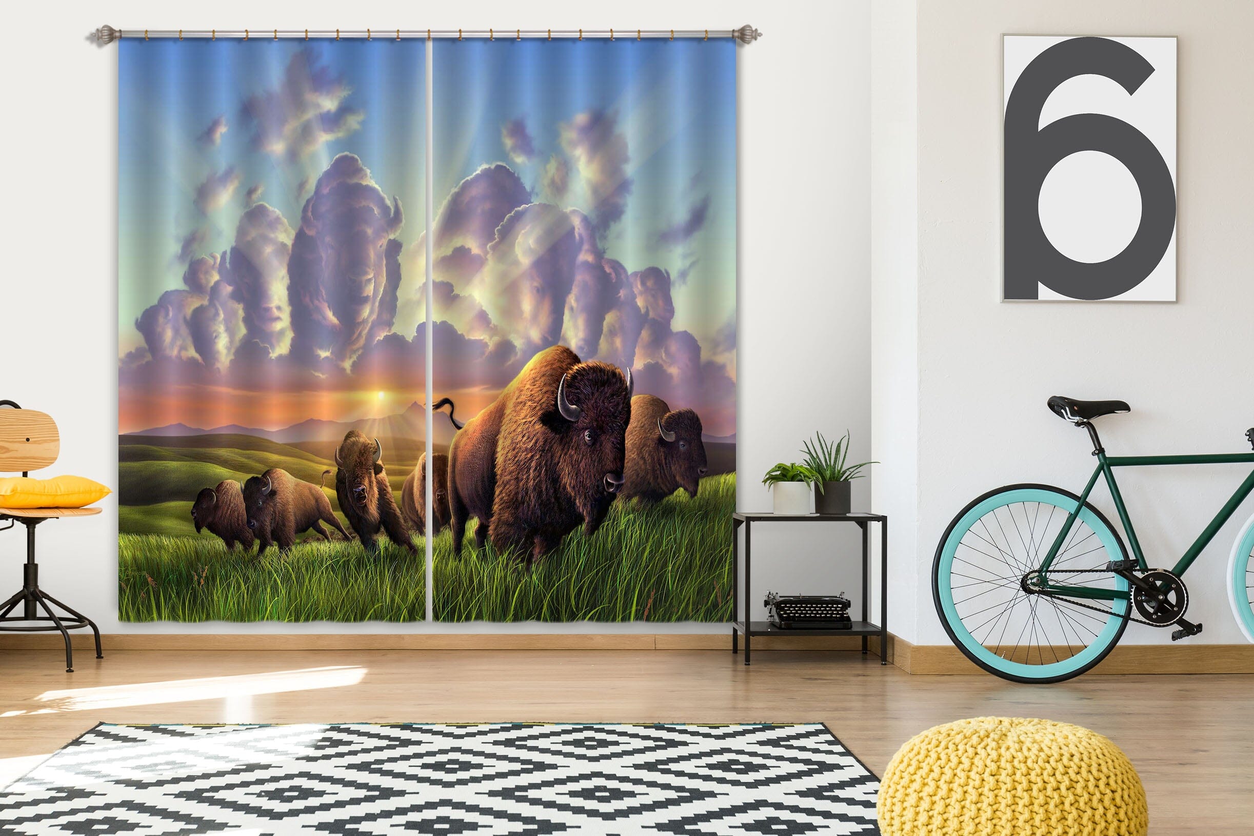 3D Stampede 047 Jerry LoFaro Curtain Curtains Drapes Curtains AJ Creativity Home