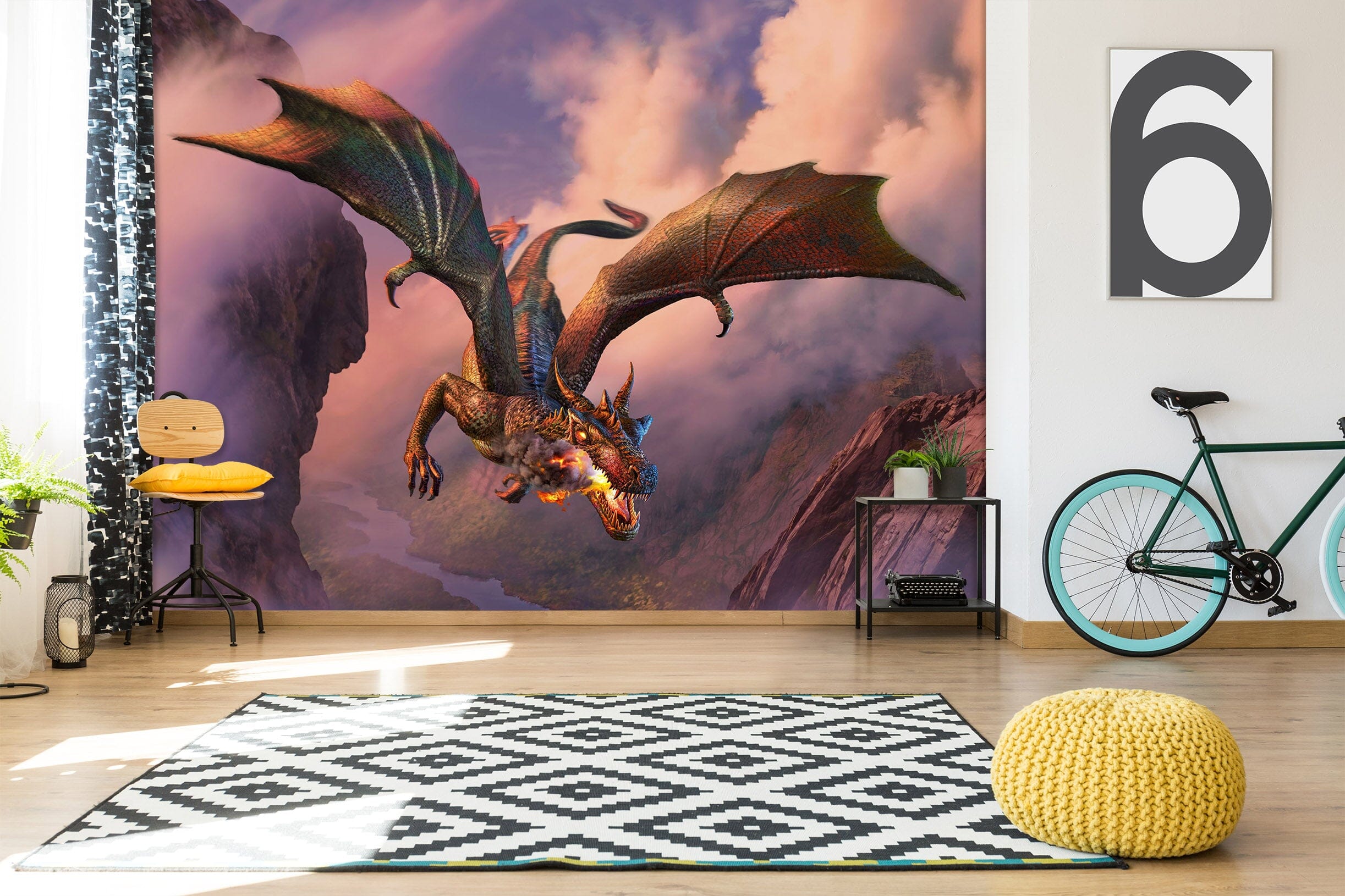 3D Fire Flight 106 Jerry LoFaro Wall Mural Wall Murals Wallpaper AJ Wallpaper 2