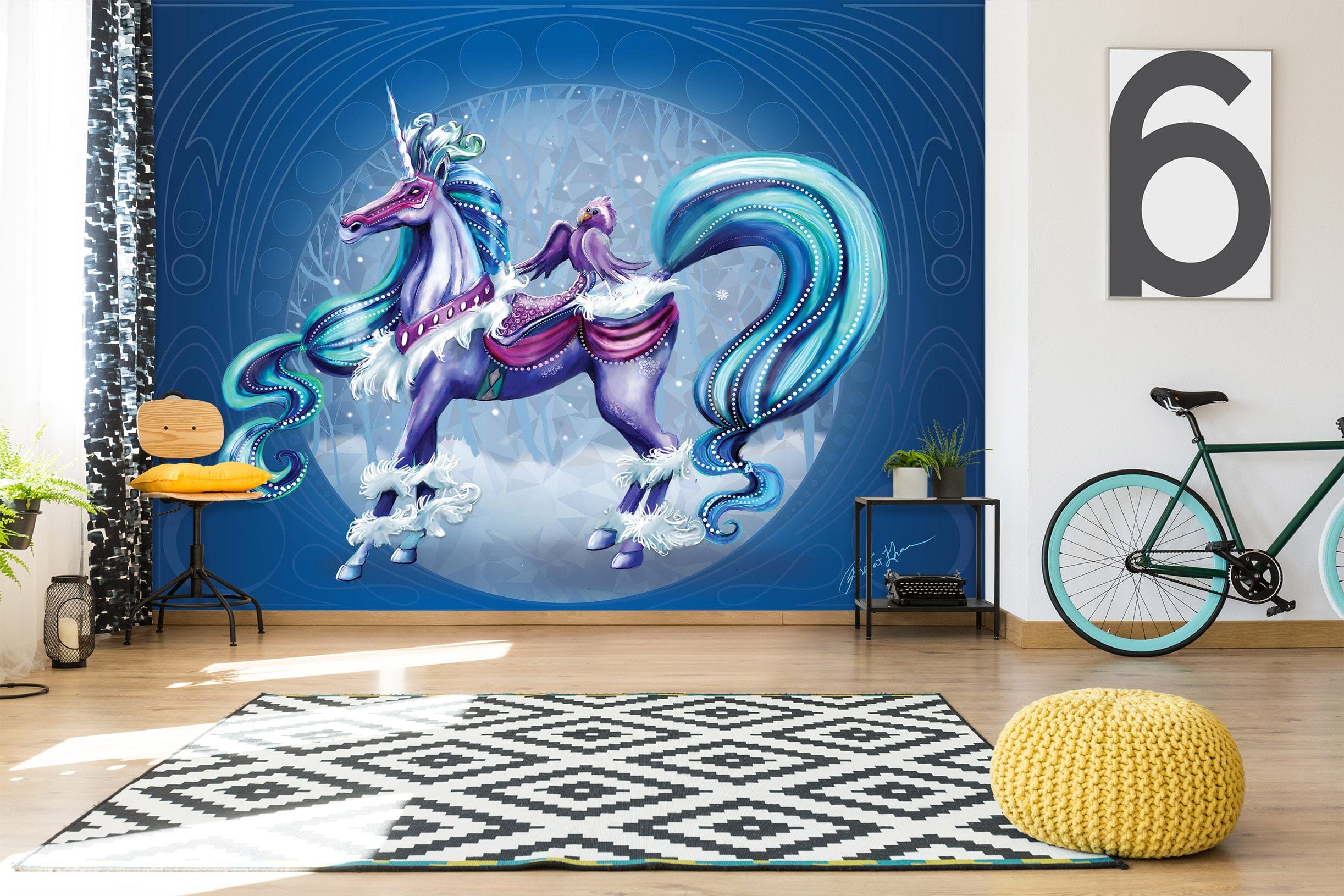 3D Cloud Unicorn 107 Rose Catherine Khan Wall Mural Wall Murals Wallpaper AJ Wallpaper 2