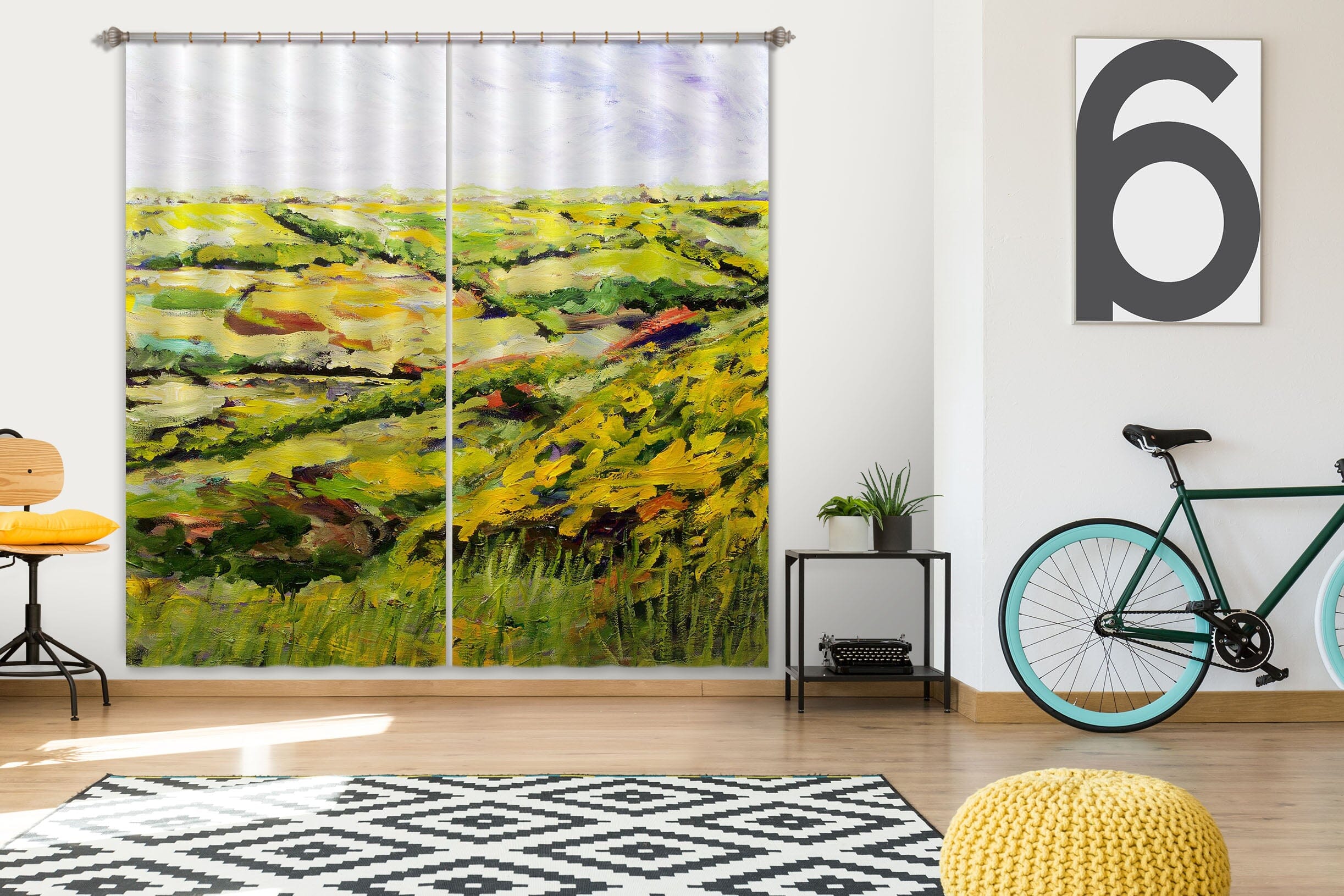 3D Sunny Field 220 Allan P. Friedlander Curtain Curtains Drapes Curtains AJ Creativity Home