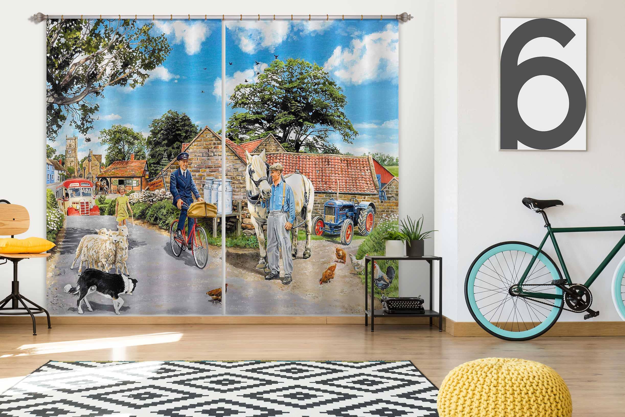 3D Post For The Farm 087 Trevor Mitchell Curtain Curtains Drapes Curtains AJ Creativity Home