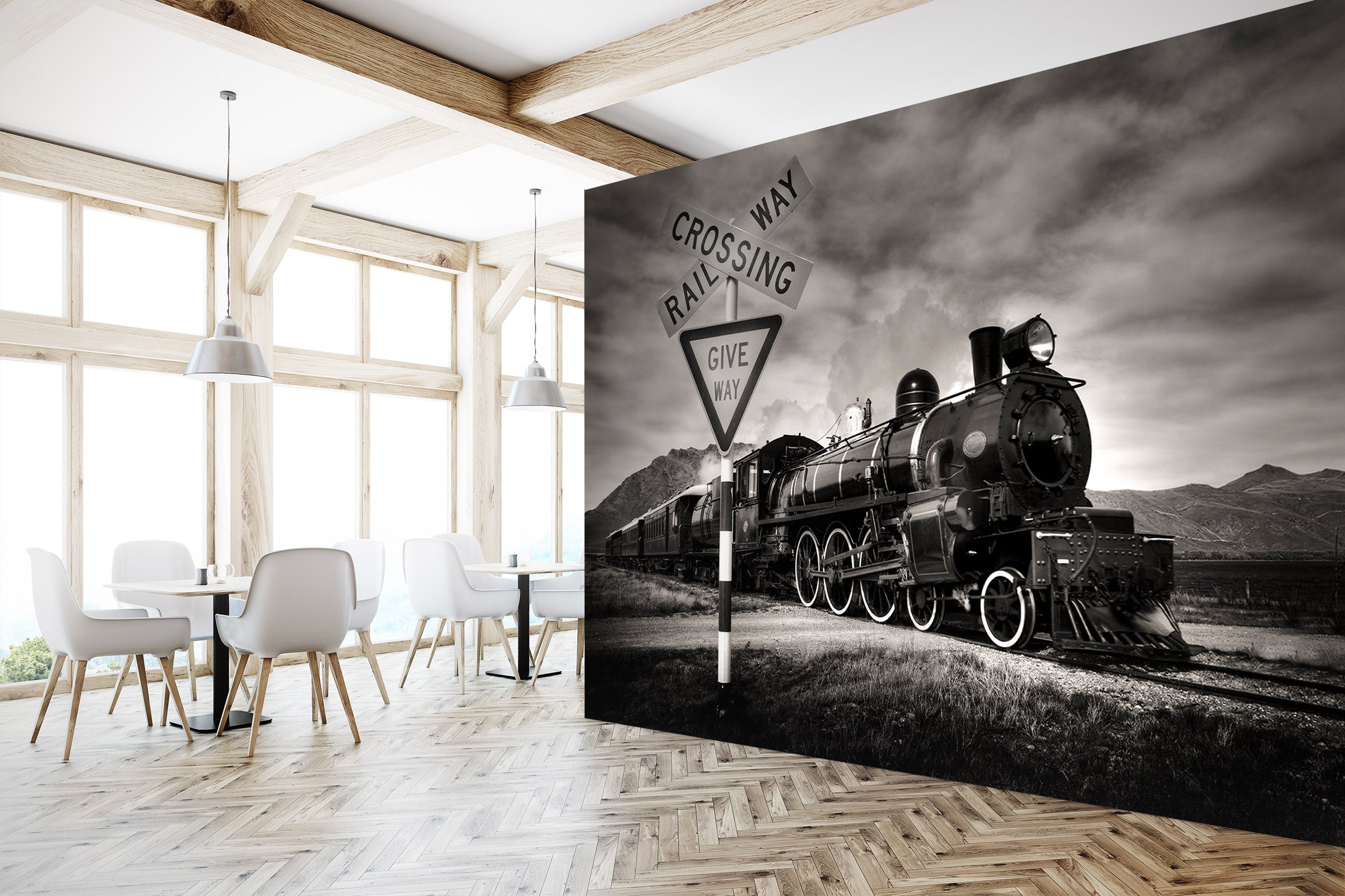 3D Train Street Sign 164 Vehicle Wall Murals