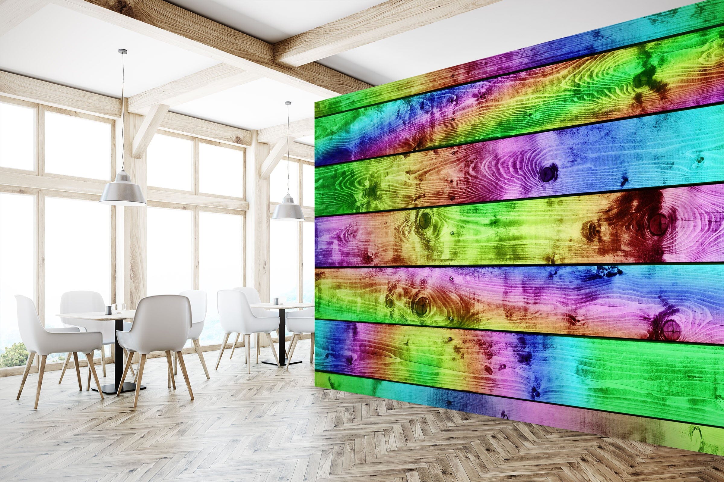 3D Colored Planks 1489 Wall Murals Wallpaper AJ Wallpaper 2