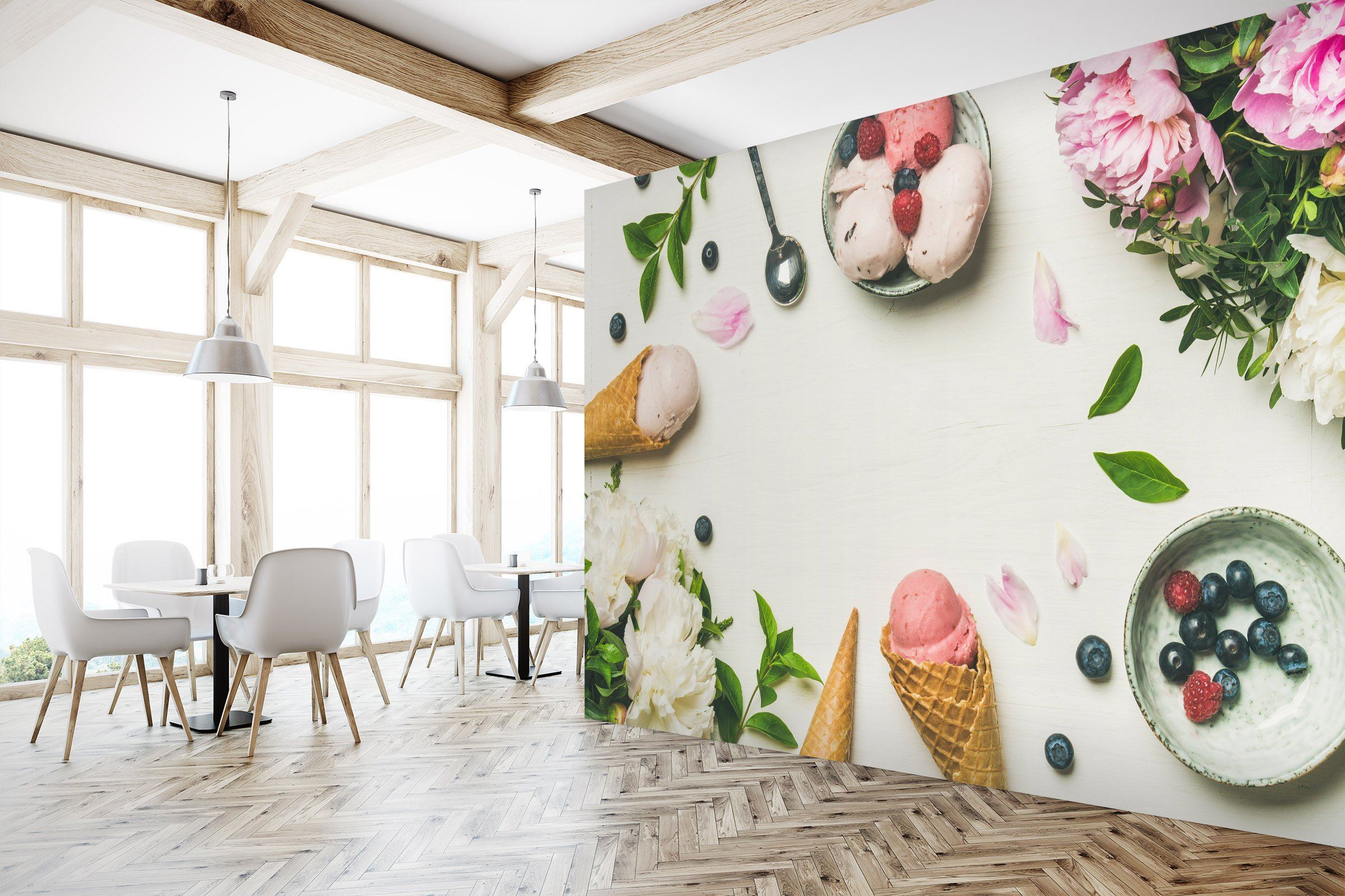 3D Blueberry Flower Ice Cream 434 Wallpaper AJ Wallpaper 2