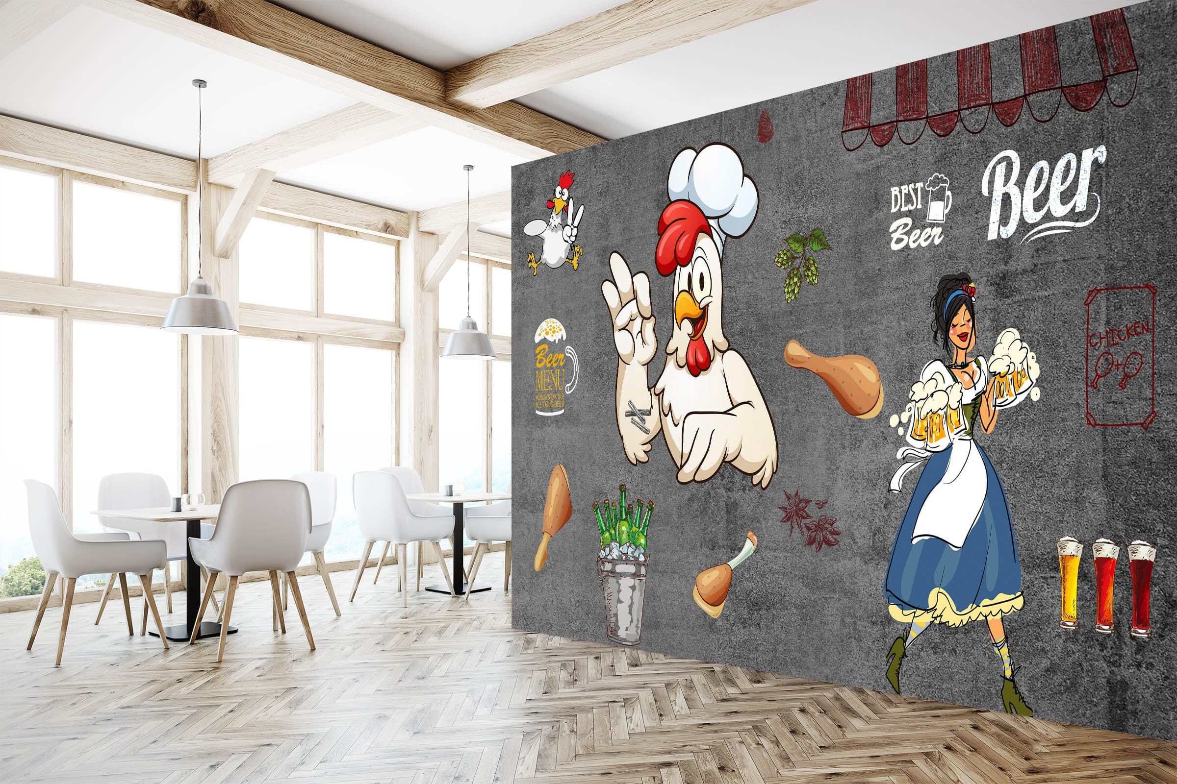 3D Chicken Food 3017 Wall Murals Wallpaper AJ Wallpaper 2