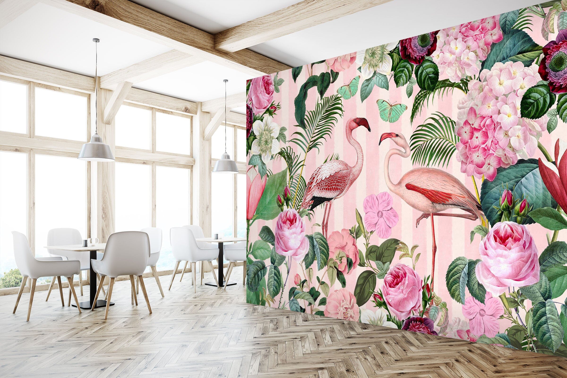3D Flamingo Forest 1409 Andrea haase Wall Mural Wall Murals Wallpaper AJ Wallpaper 2