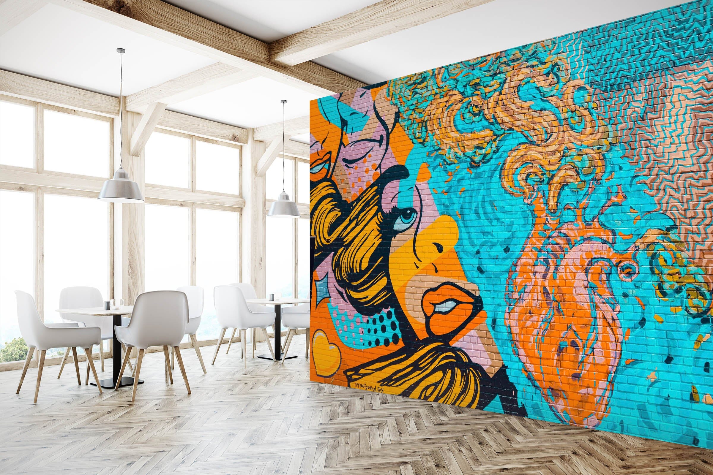 3D Lake Graffiti 1468 Wall Murals Wallpaper AJ Wallpaper 2