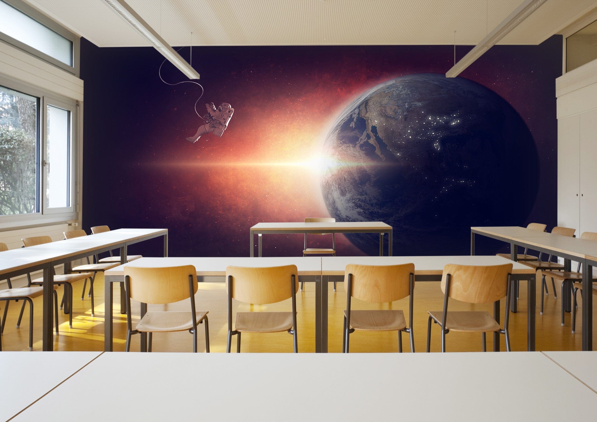 3D Astronaut Earth 134 Wall Murals Wallpaper AJ Wallpaper 2
