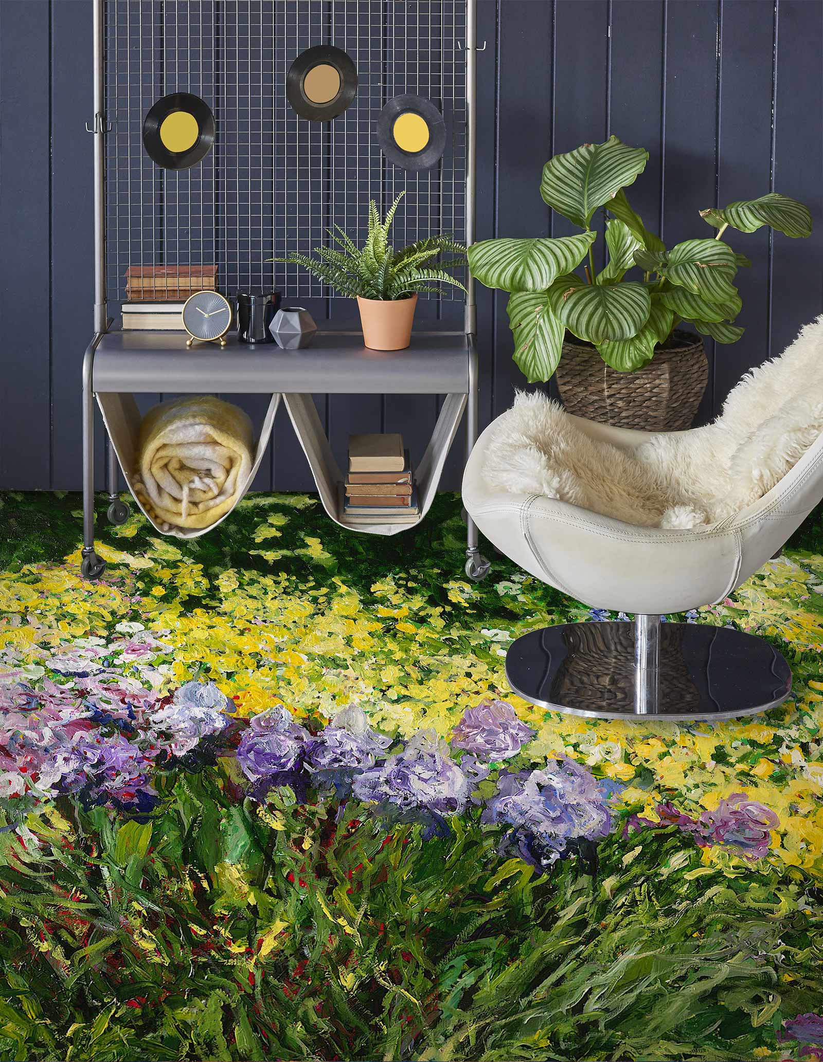 3D Meadow Purple Flowers 9518 Allan P. Friedlander Floor Mural