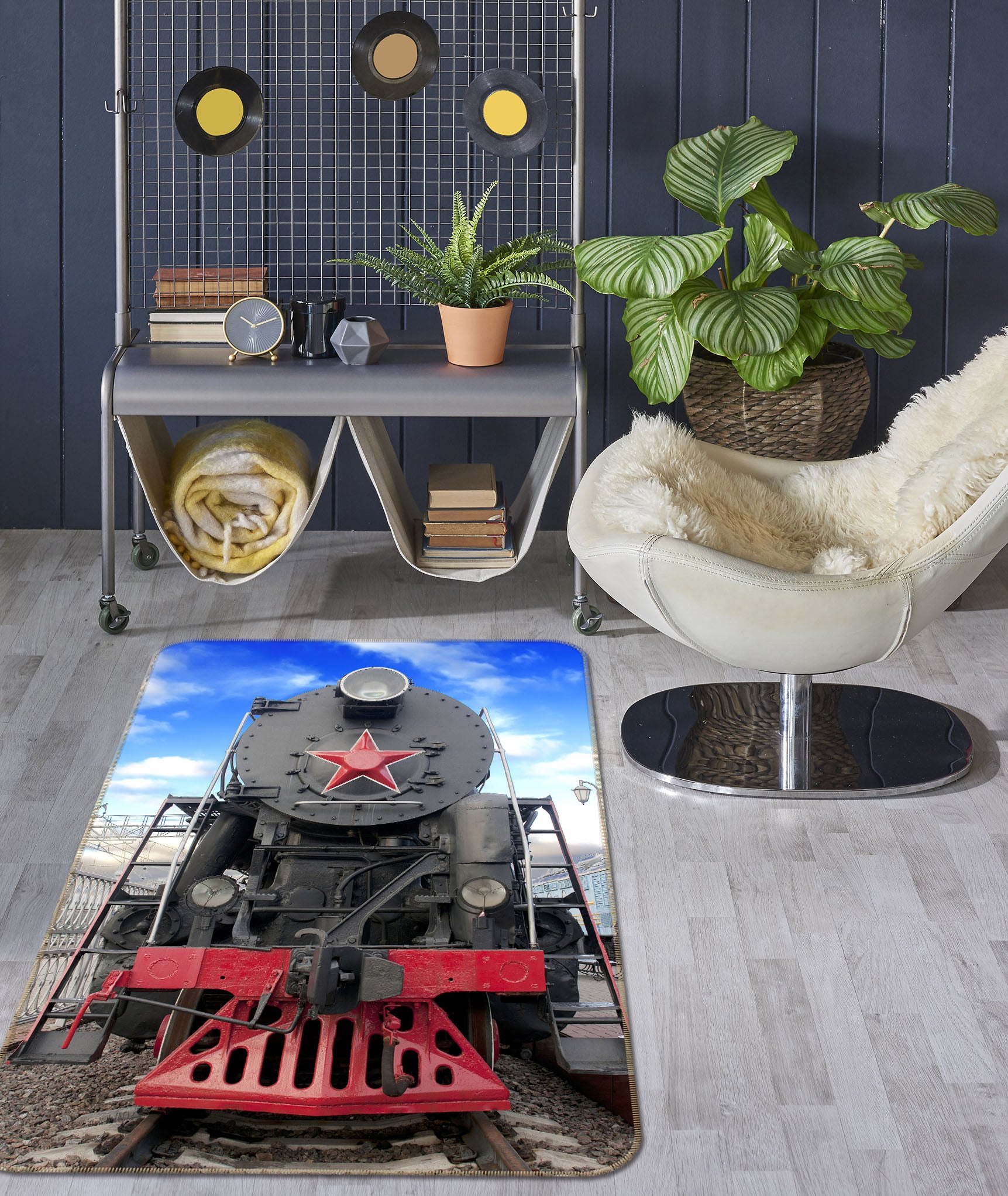 3D Locomotive 68137 Vehicle Non Slip Rug Mat