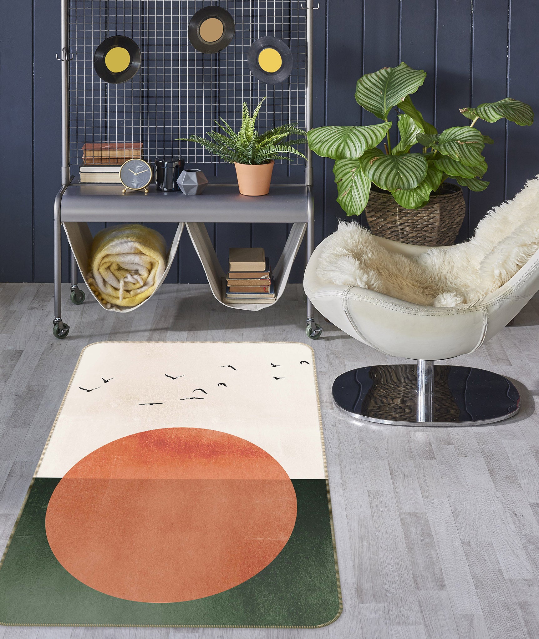 3D Flock Of Birds 1104 Boris Draschoff Rug Non Slip Rug Mat