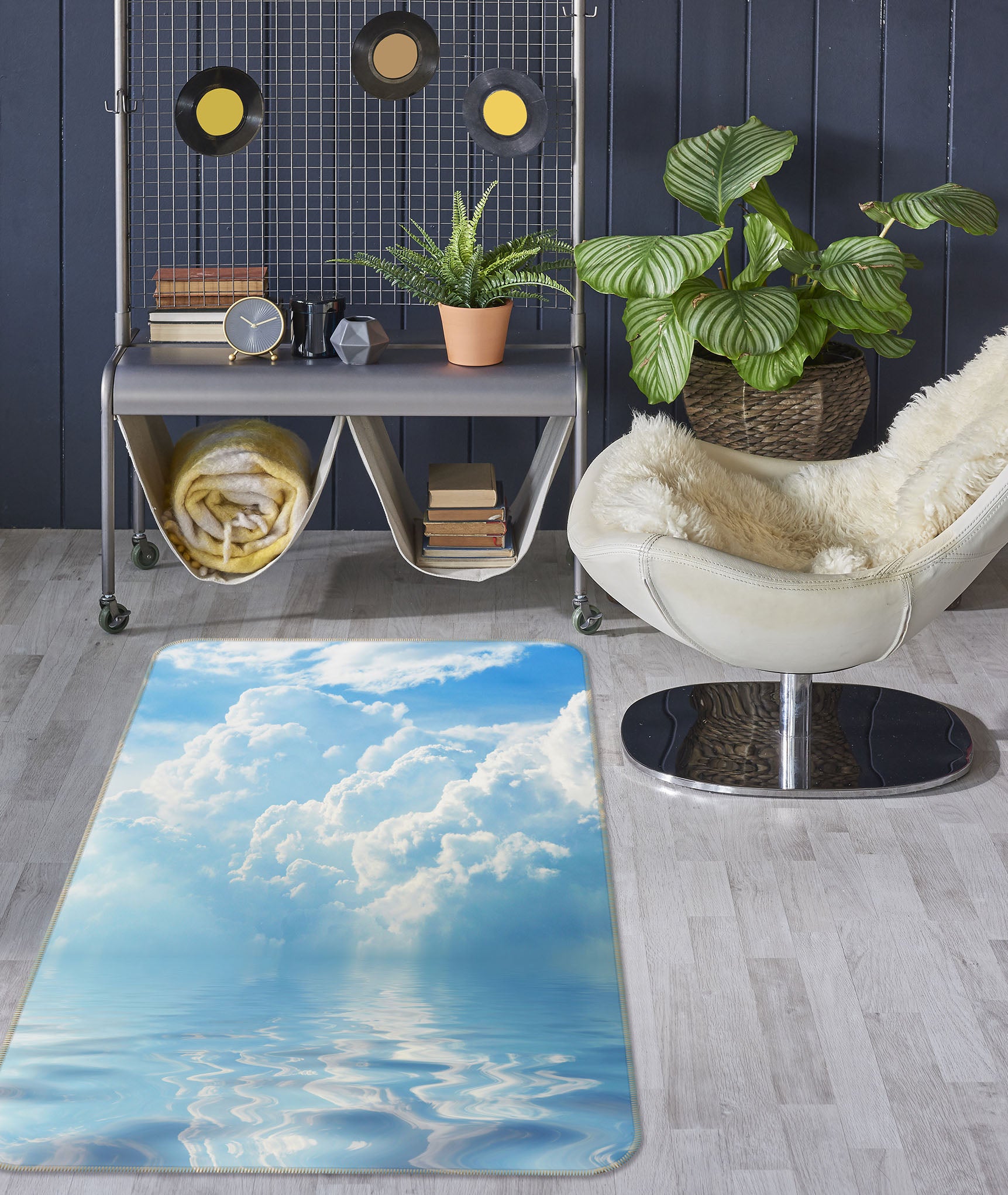 3D Clouds 34186 Non Slip Rug Mat