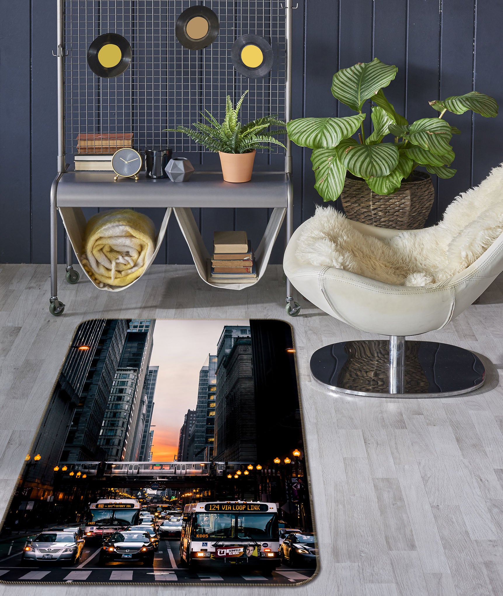 3D Vehicle Tall Building 68135 Vehicle Non Slip Rug Mat