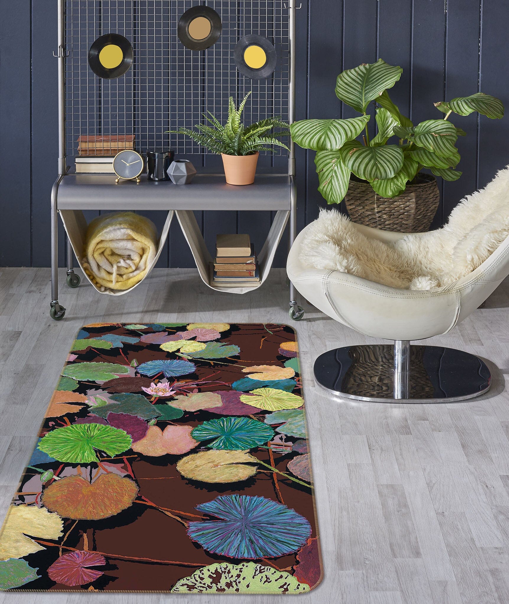 3D Lotus Leaf Withered 3039 Allan P. Friedlander Rug Non Slip Rug Mat Mat AJ Creativity Home
