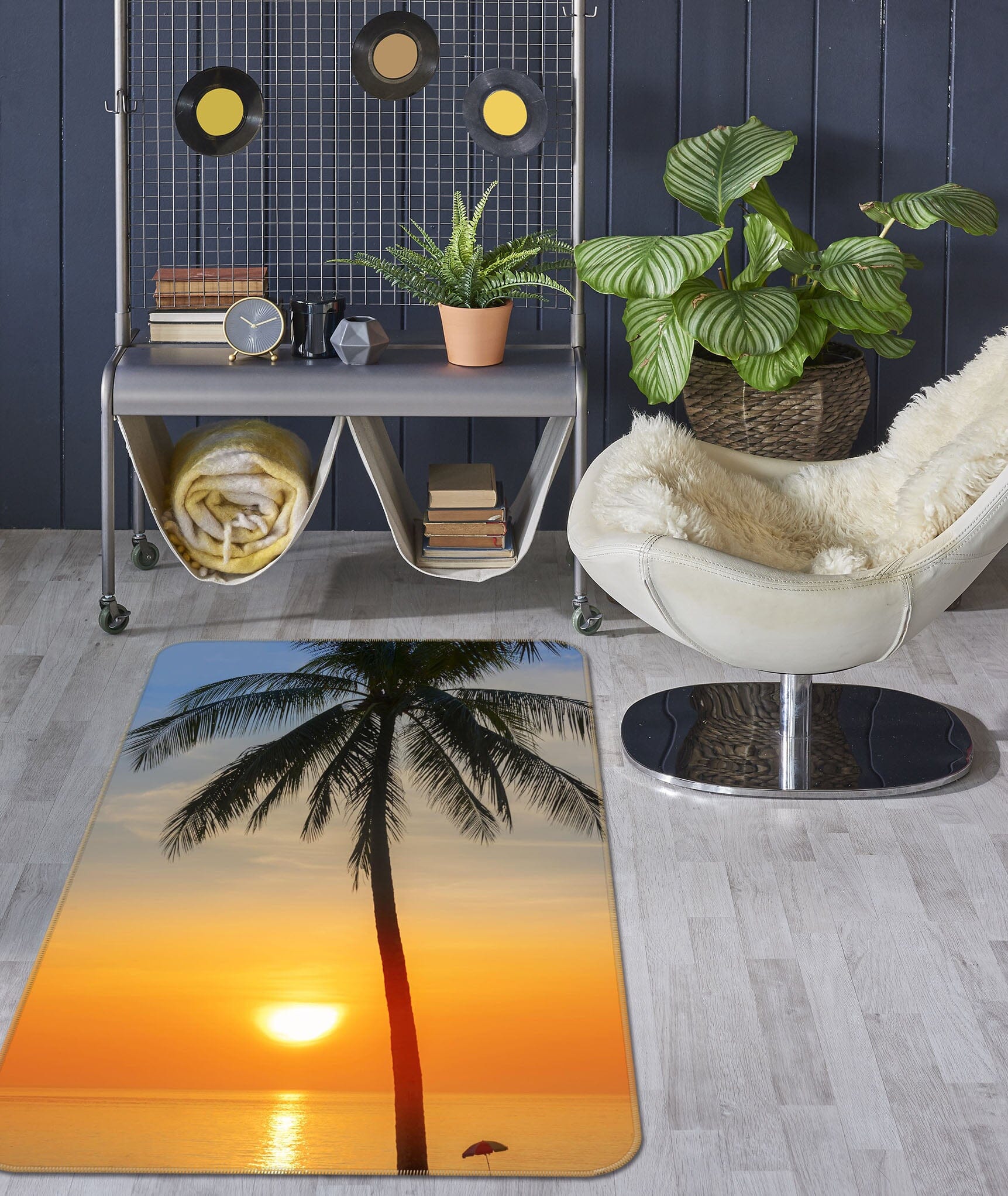 3D Sunset Coconut Tree 1192 Marco Carmassi Rug Non Slip Rug Mat Mat AJ Creativity Home
