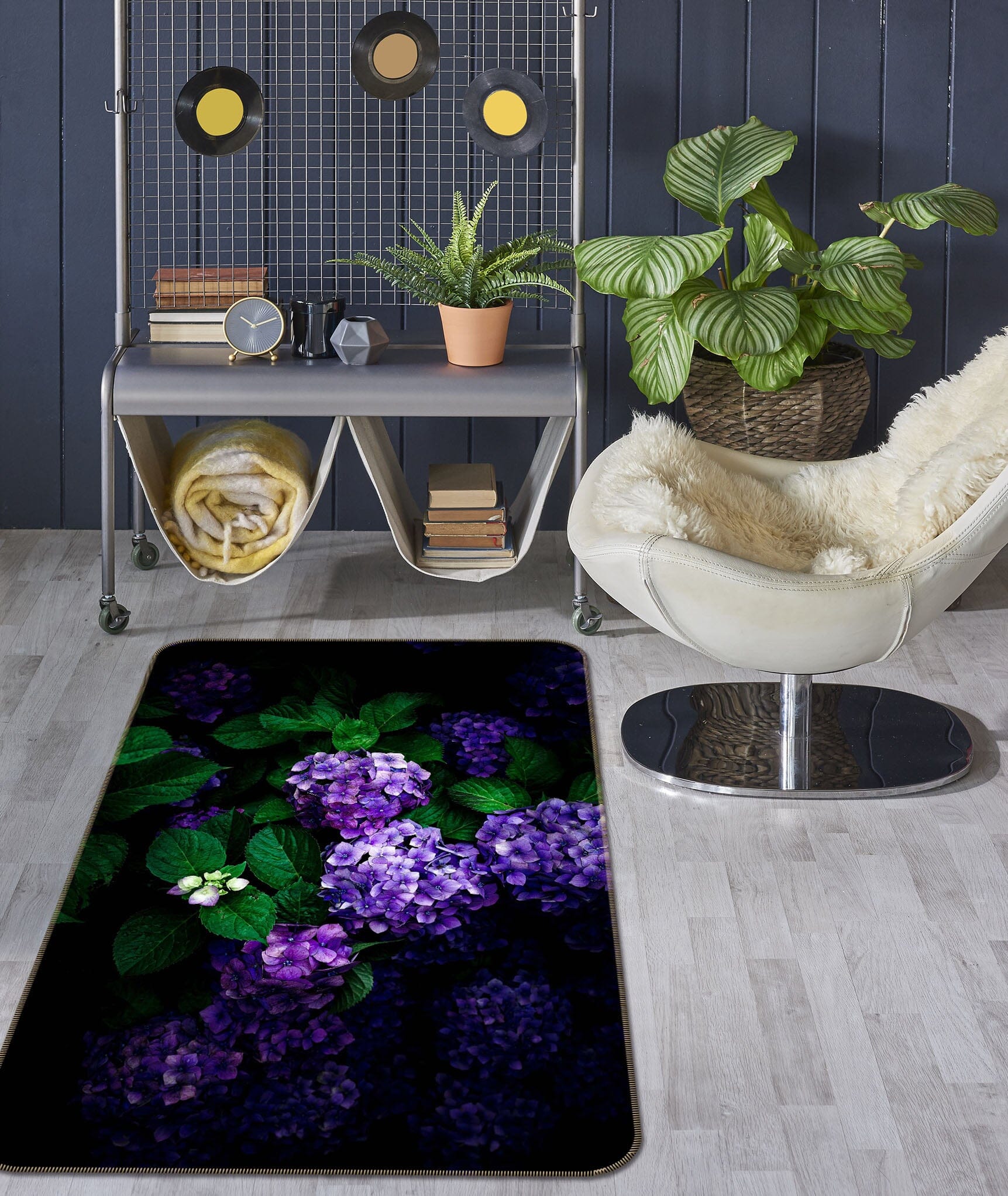 3D Purple Hydrangea 1017 Noirblanc777 Rug Non Slip Rug Mat Mat AJ Creativity Home