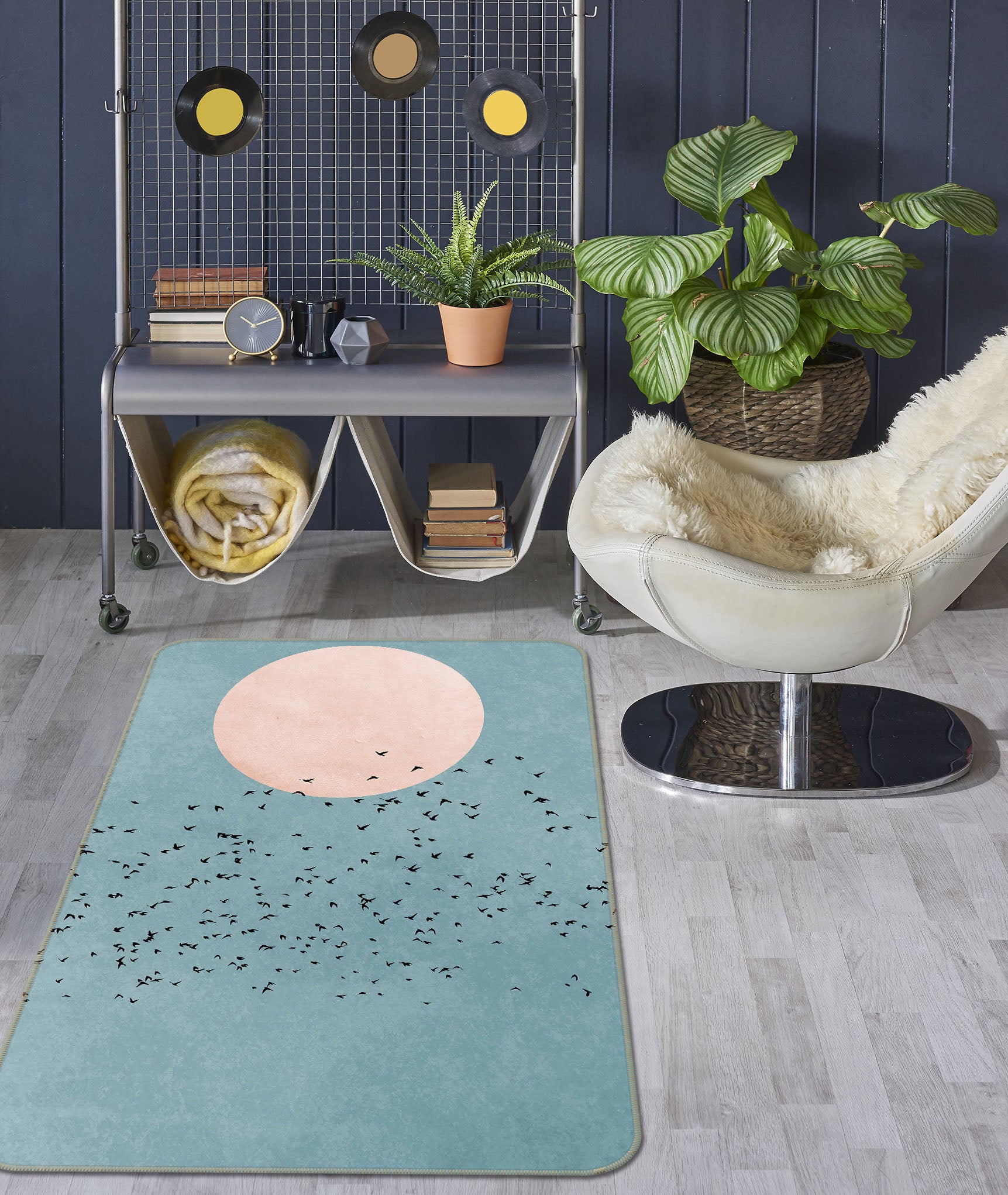 3D Moon 84126 Boris Draschoff Rug Non Slip Rug Mat