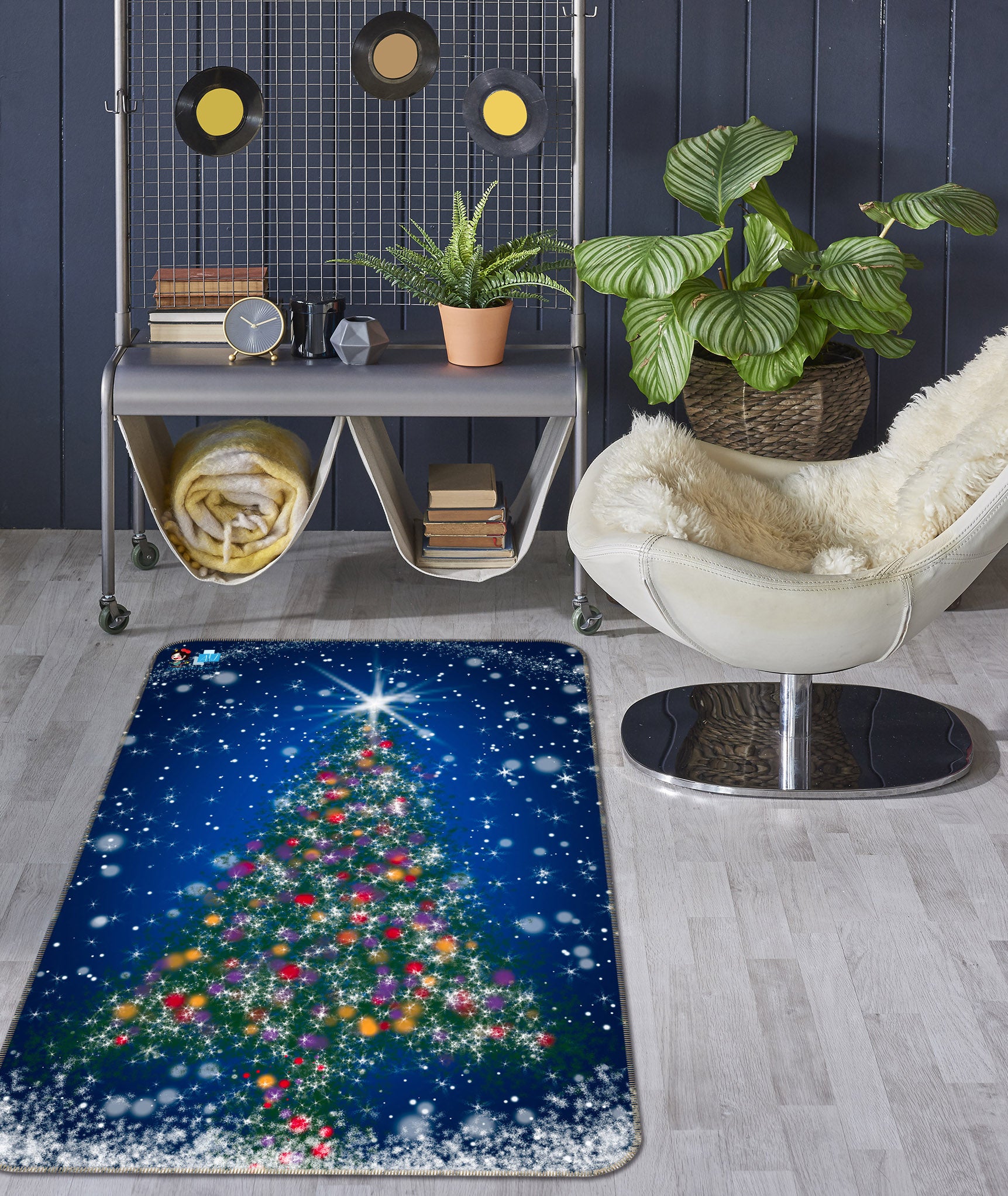 3D Tree 55132 Christmas Non Slip Rug Mat Xmas