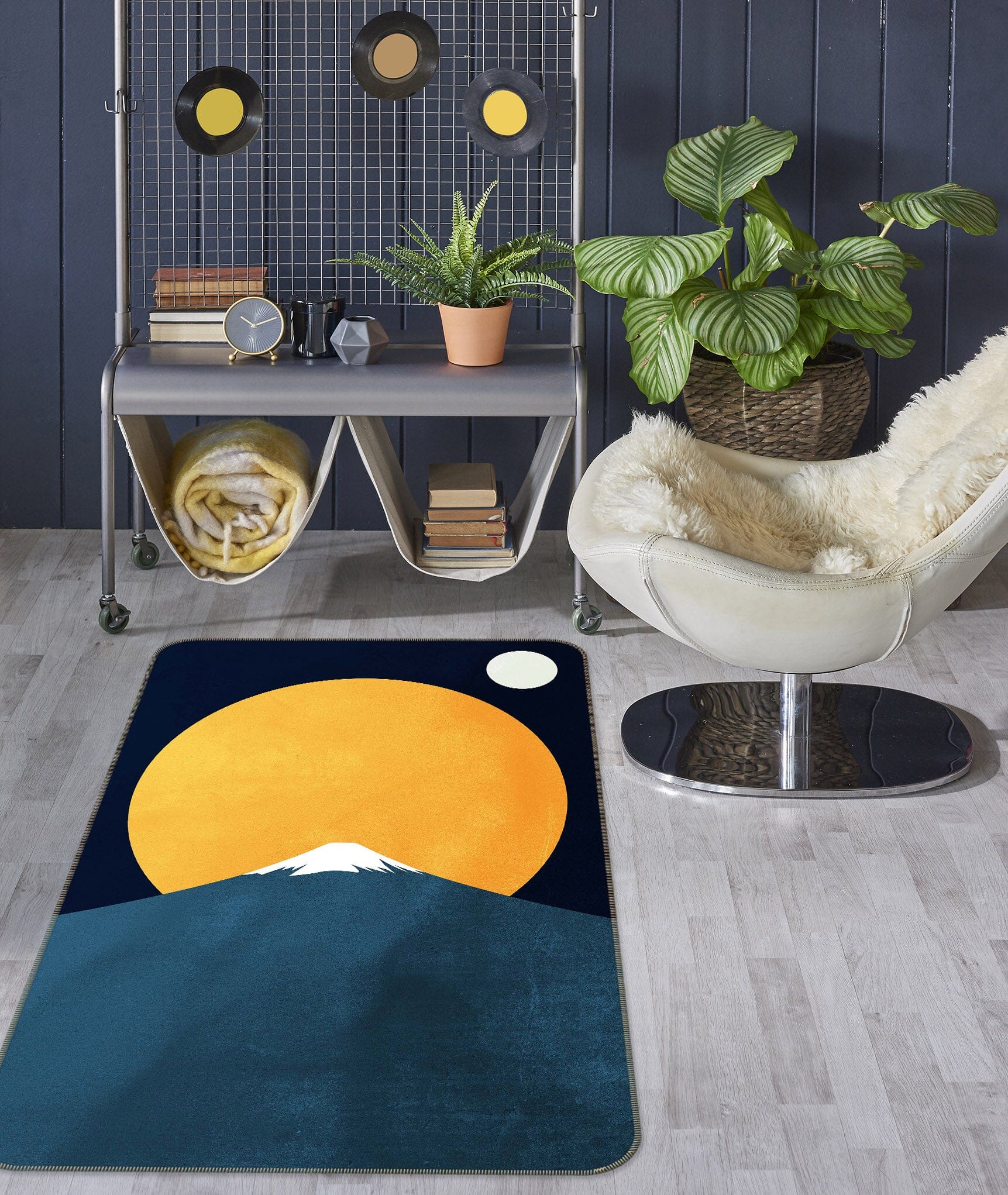 3D Yellow Moon Mountain 1053 Boris Draschoff Rug Non Slip Rug Mat Mat AJ Creativity Home