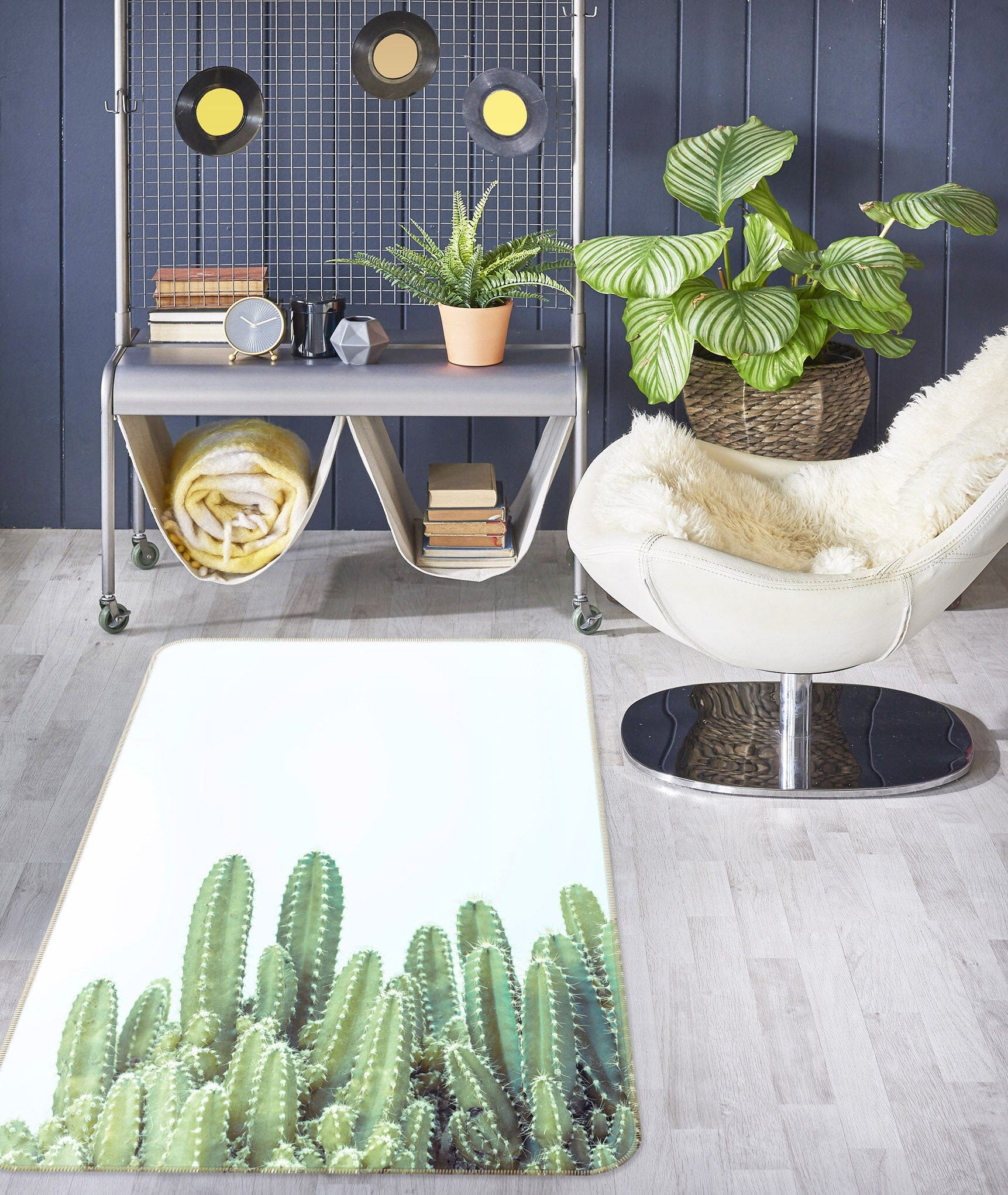 3D Green Cactus 1026 Assaf Frank Rug Non Slip Rug Mat Mat AJ Creativity Home