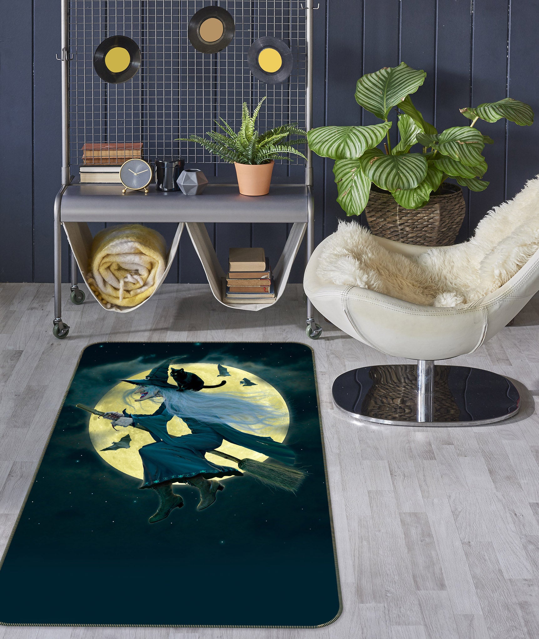 3D Moon Witch 84276 Vincent Hie Rug Non Slip Rug Mat