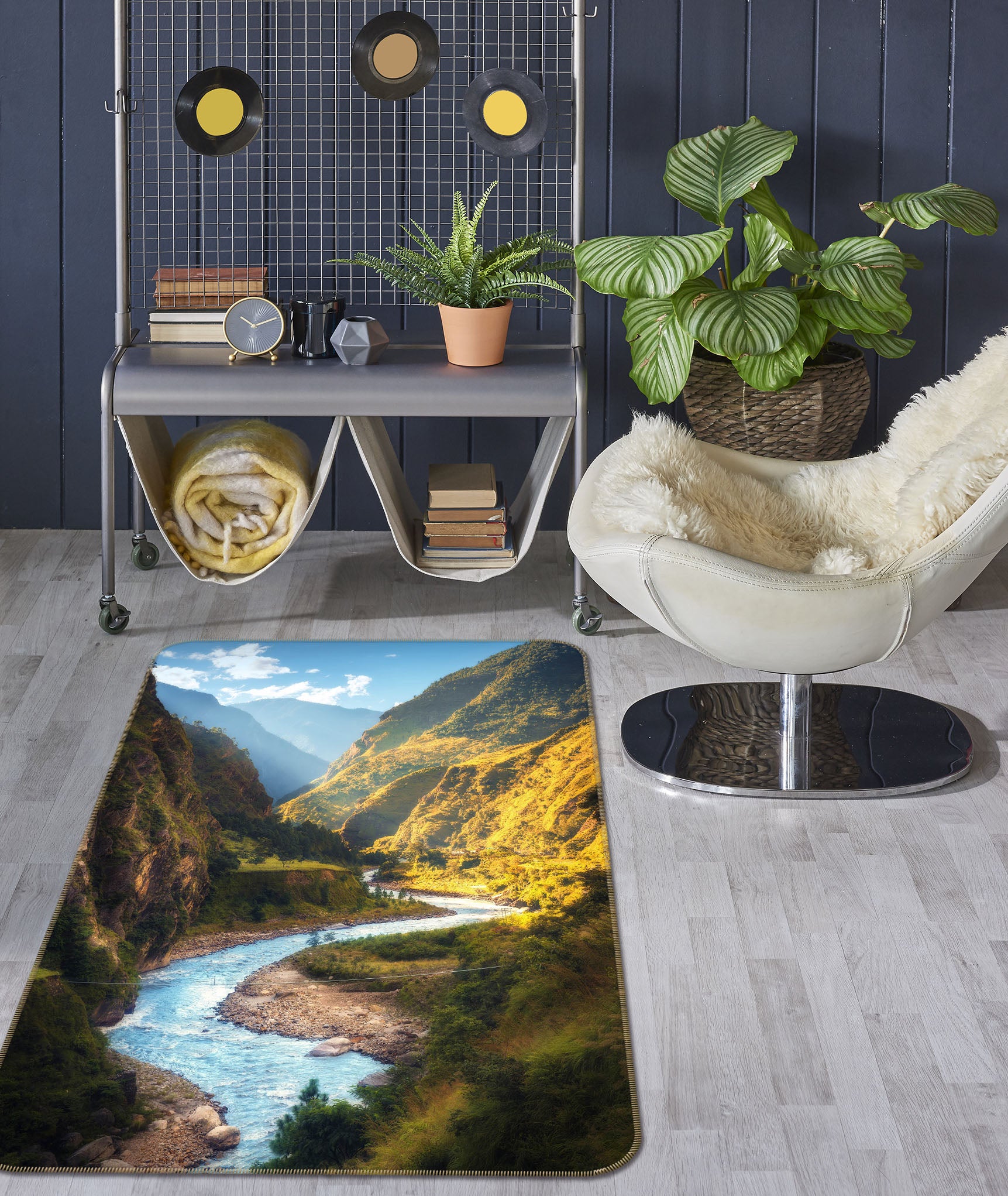 3D Mountains Rivers 26165 Non Slip Rug Mat