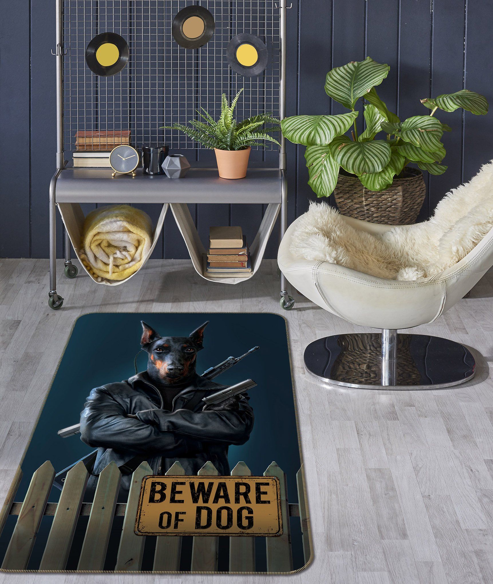 3D Beware Of Dog 1009 Vincent Hie Rug Non Slip Rug Mat Mat AJ Creativity Home