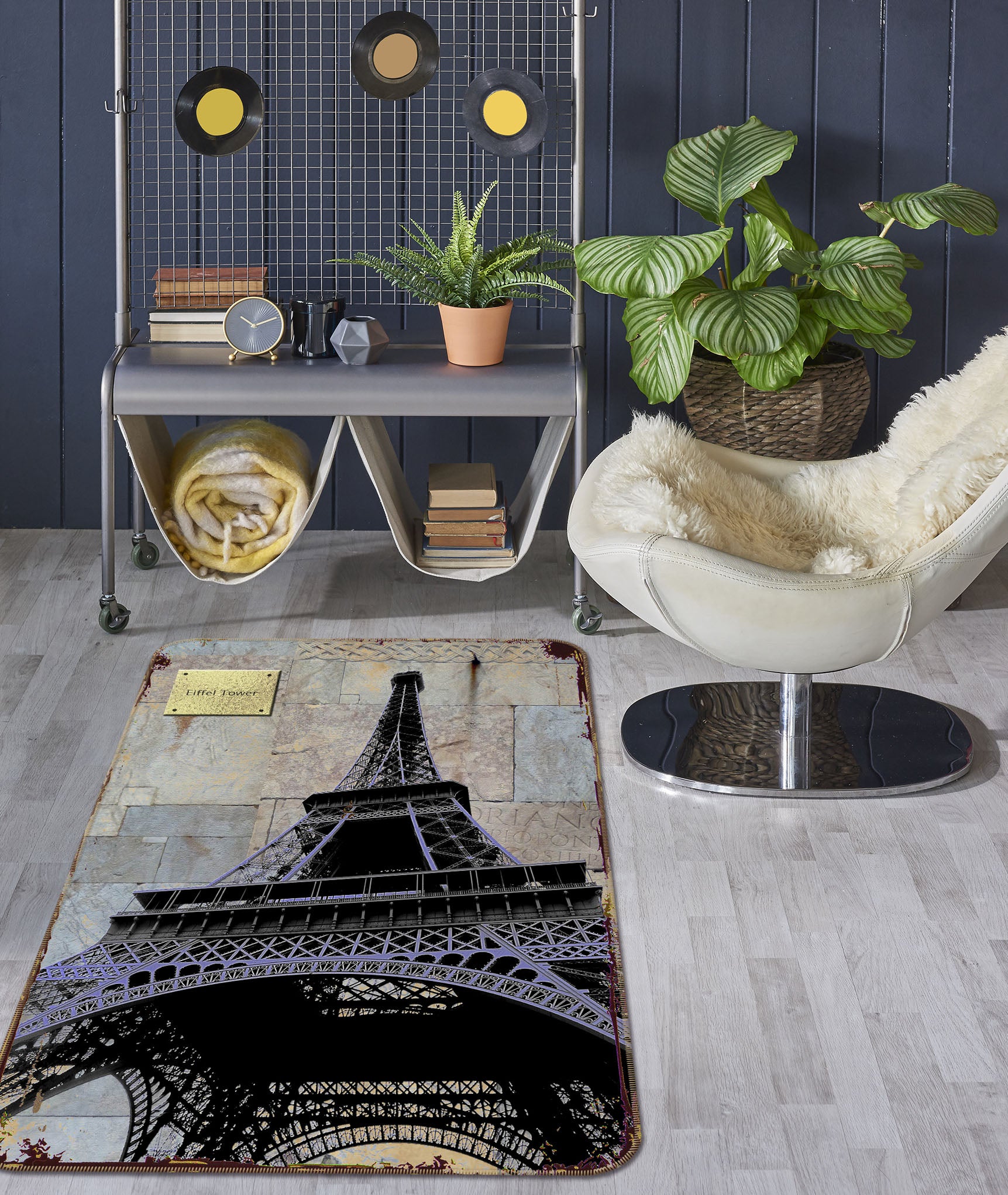 3D Eiffel Tower Building 32148 Non Slip Rug Mat