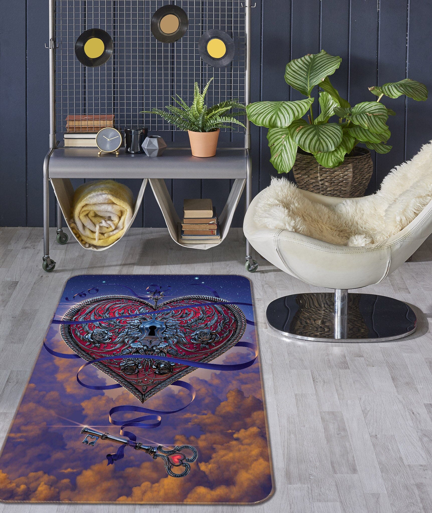 3D Heart And Key 1040 Vincent Hie Rug Non Slip Rug Mat Mat AJ Creativity Home