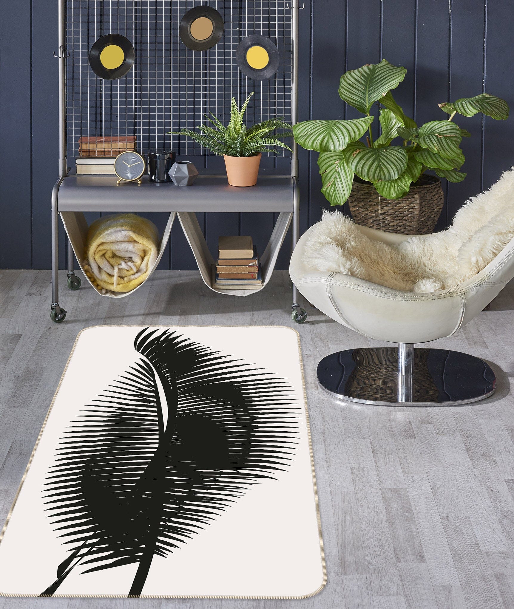 3D Black Leaf Tooth 1046 Boris Draschoff Rug Non Slip Rug Mat Mat AJ Creativity Home