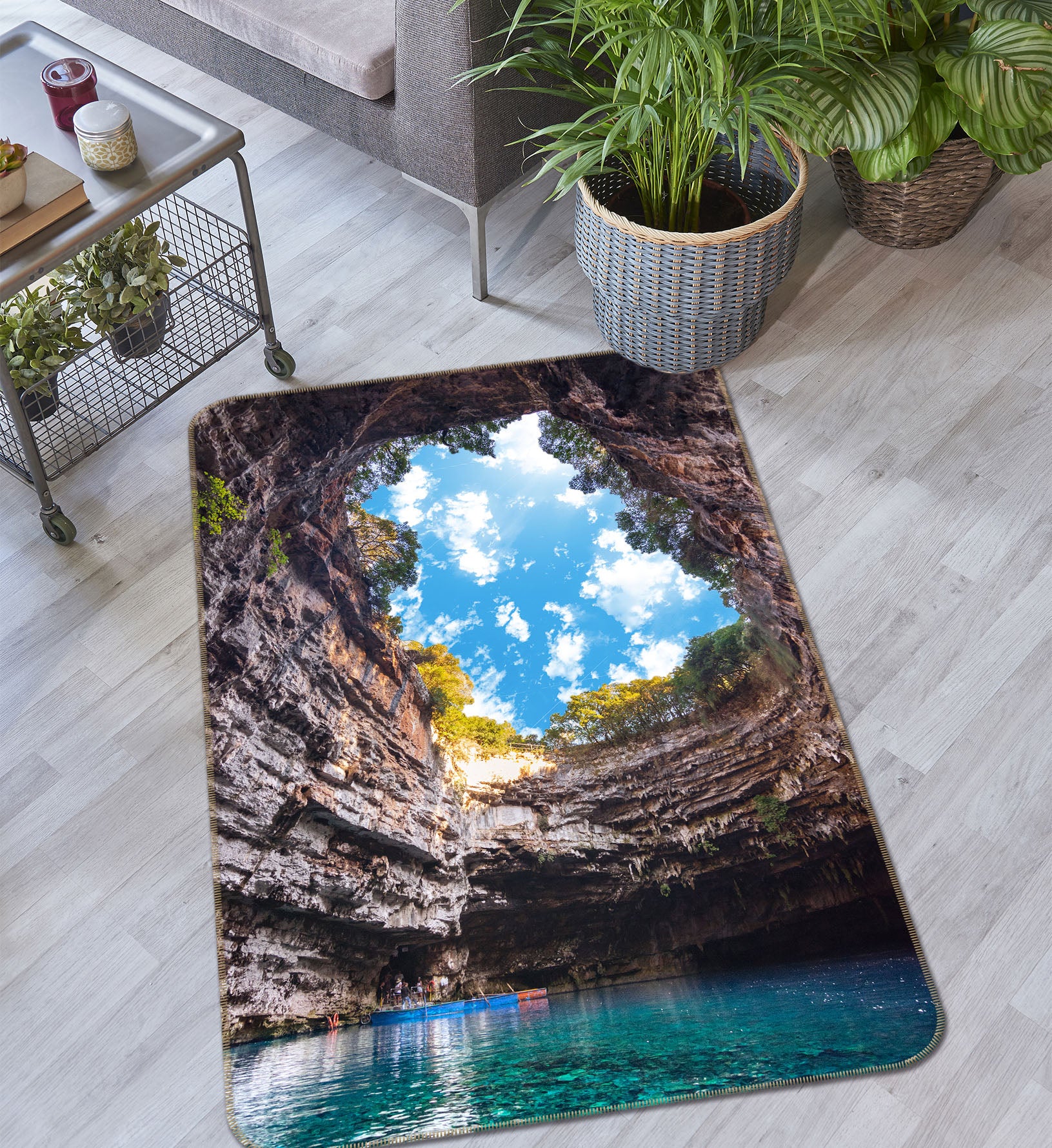 3D Stone Cave 26055 Non Slip Rug Mat