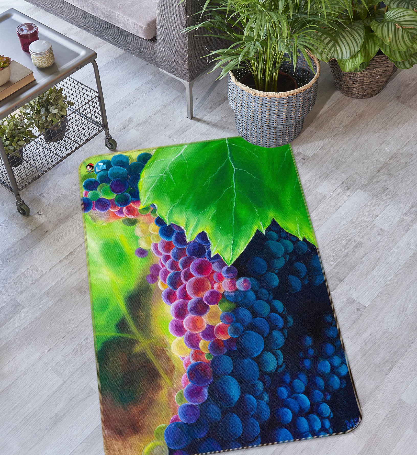 3D Grape 18119 Marina Zotova Rug Non Slip Rug Mat