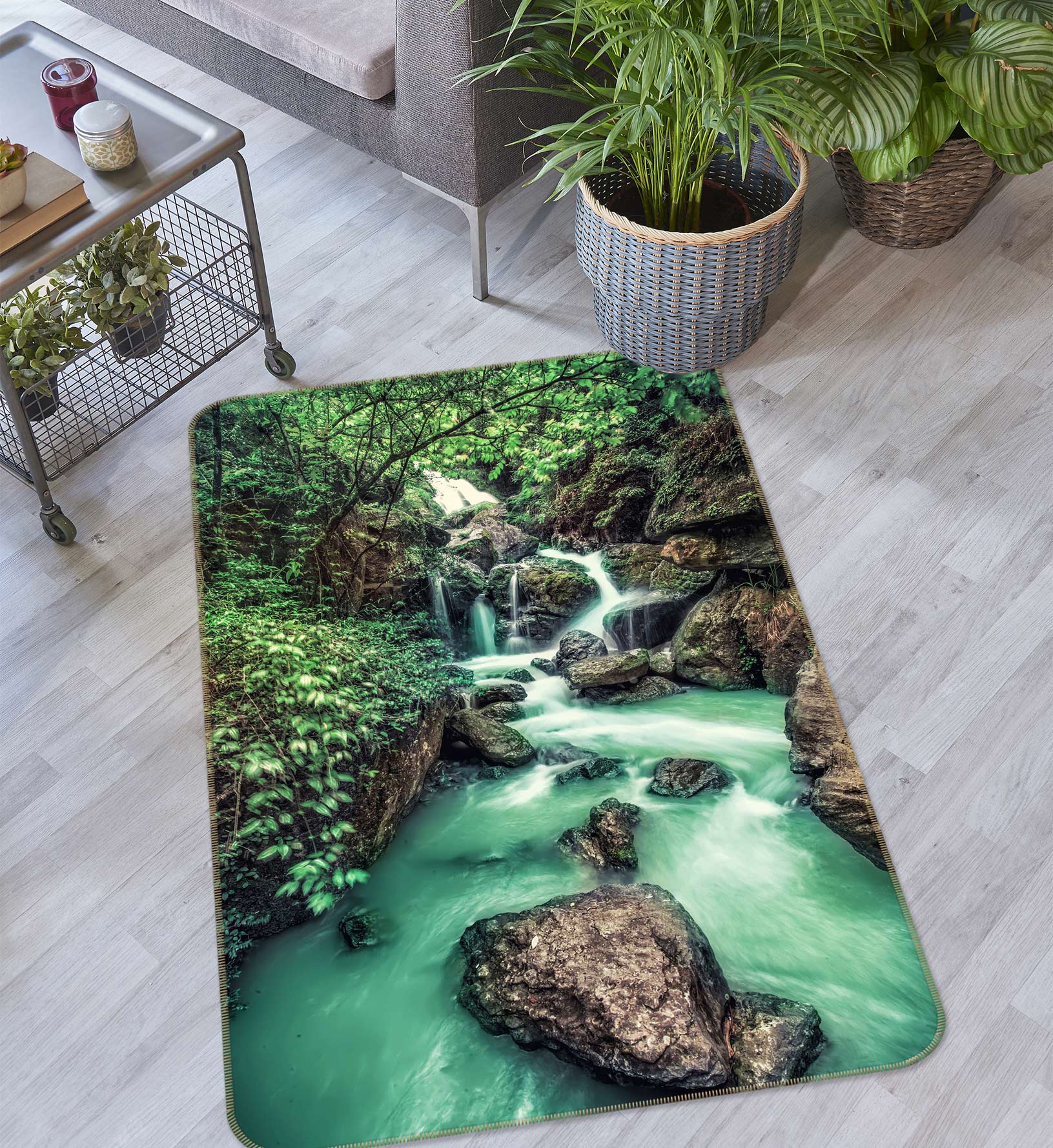 3D Stone Water 27048 Non Slip Rug Mat