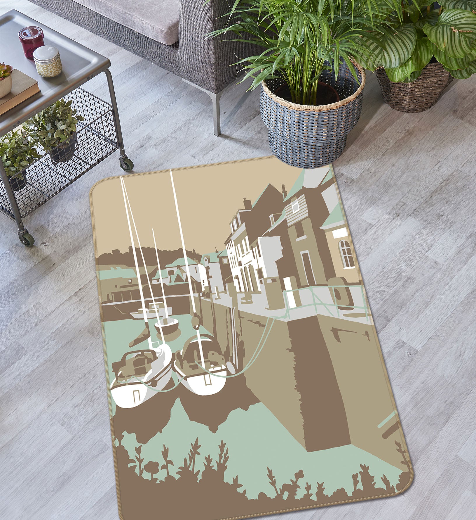 3D Houses Vessel 84289 Steve Read Rug Non Slip Rug Mat