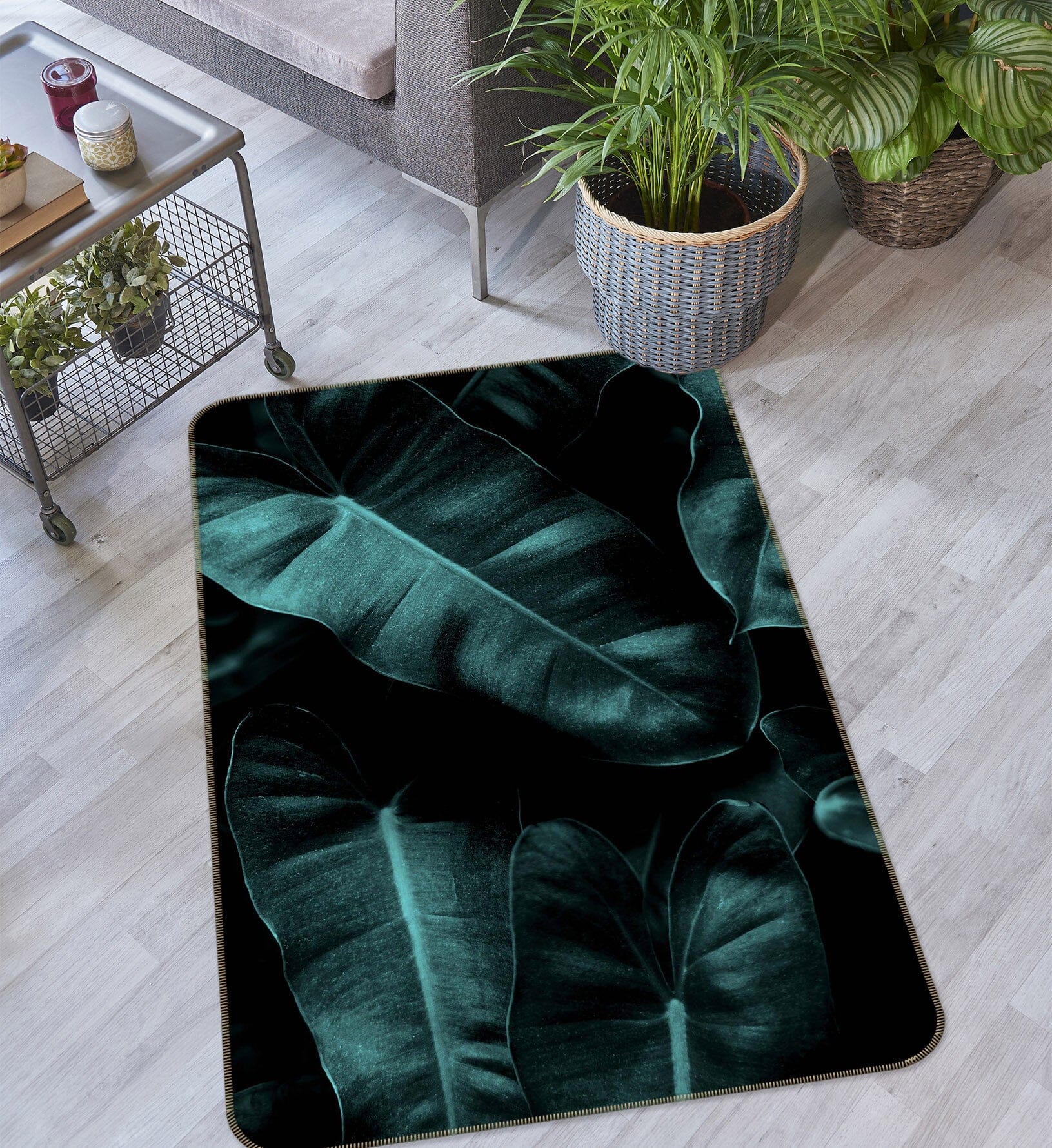 3D Green Banana Leaf 1119 Boris Draschoff Rug Non Slip Rug Mat Mat AJ Creativity Home