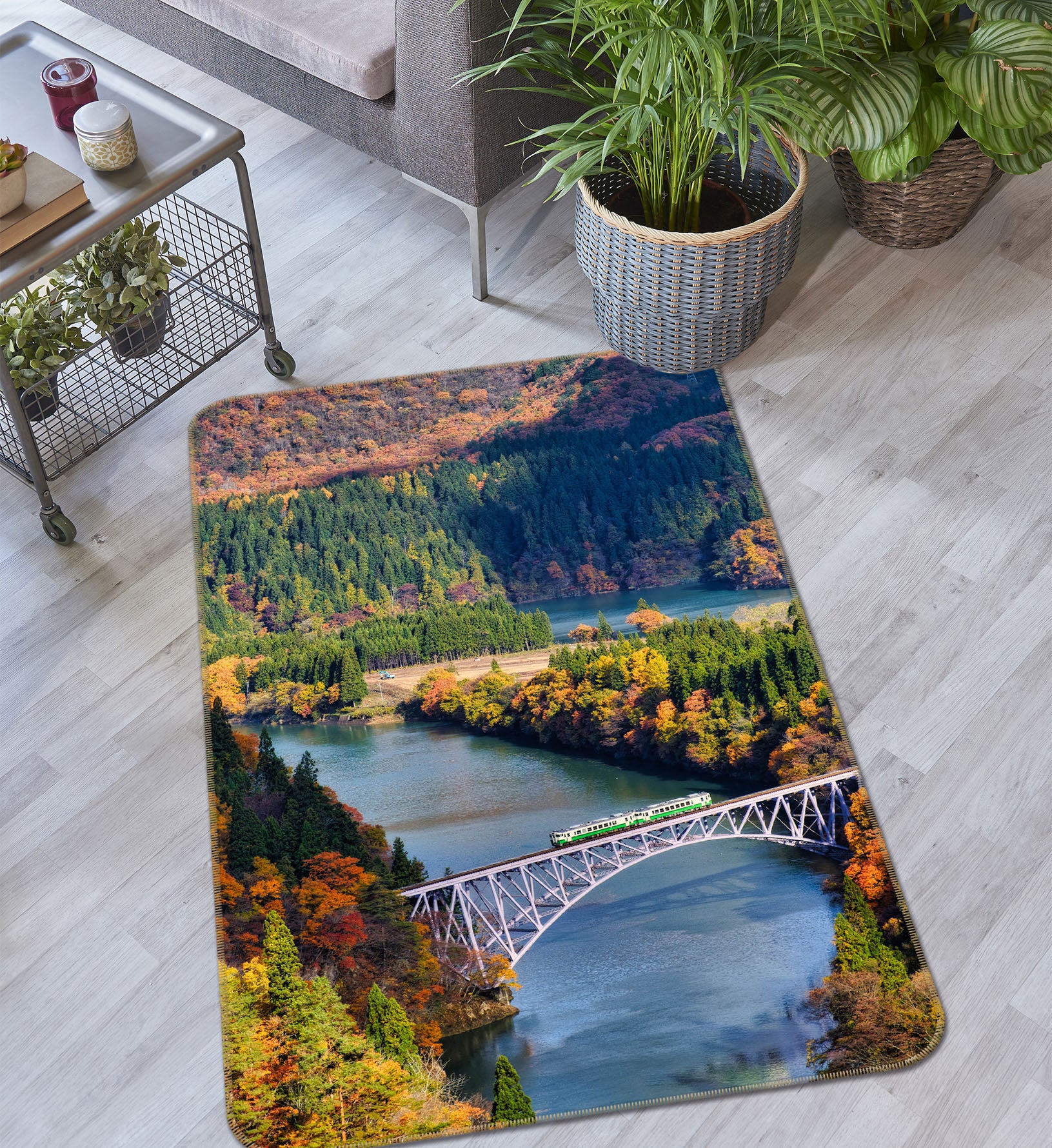 3D River Bridge 26202 Non Slip Rug Mat