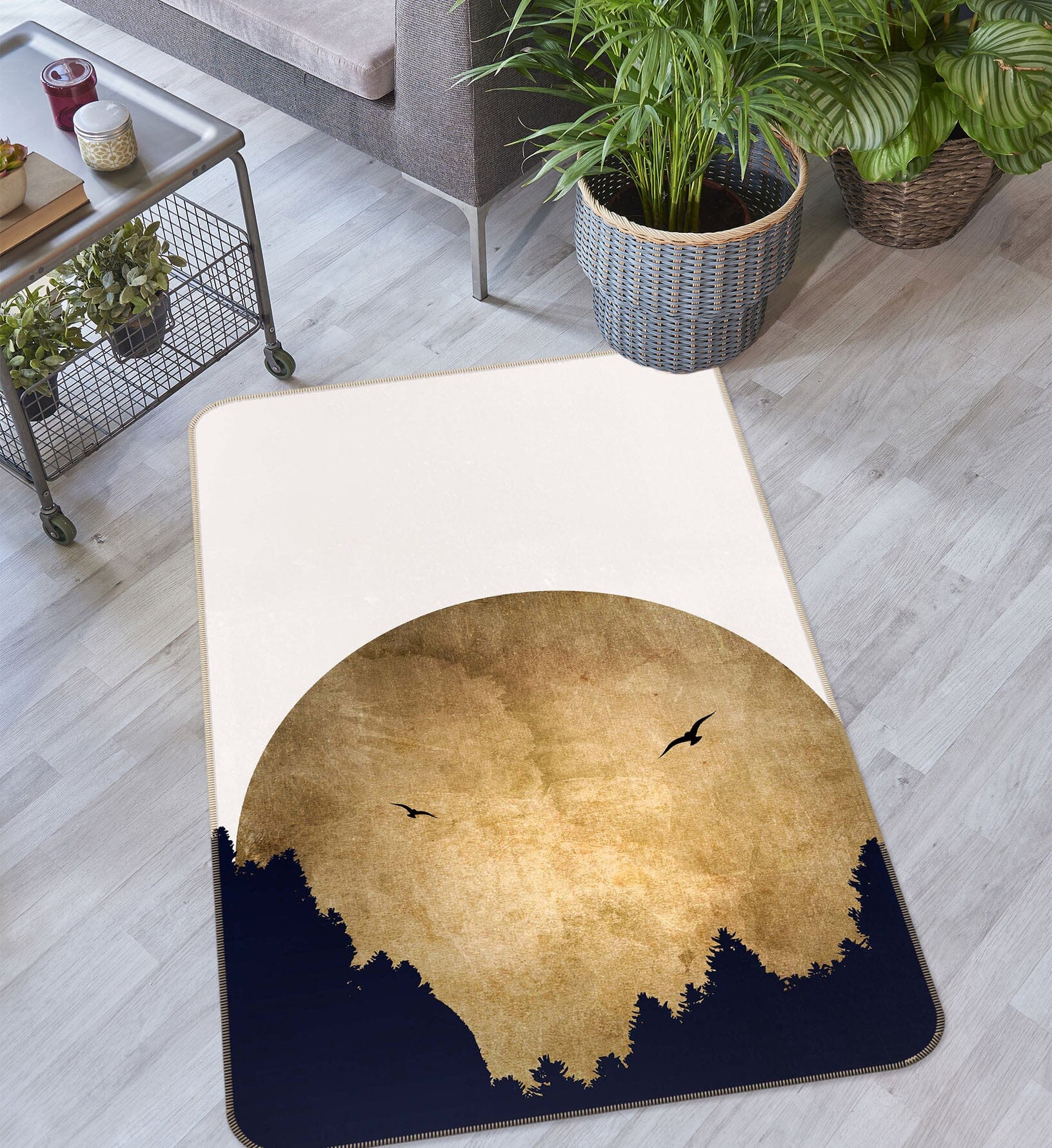 3D Moon Forest 1132 Boris Draschoff Rug Non Slip Rug Mat Mat AJ Creativity Home
