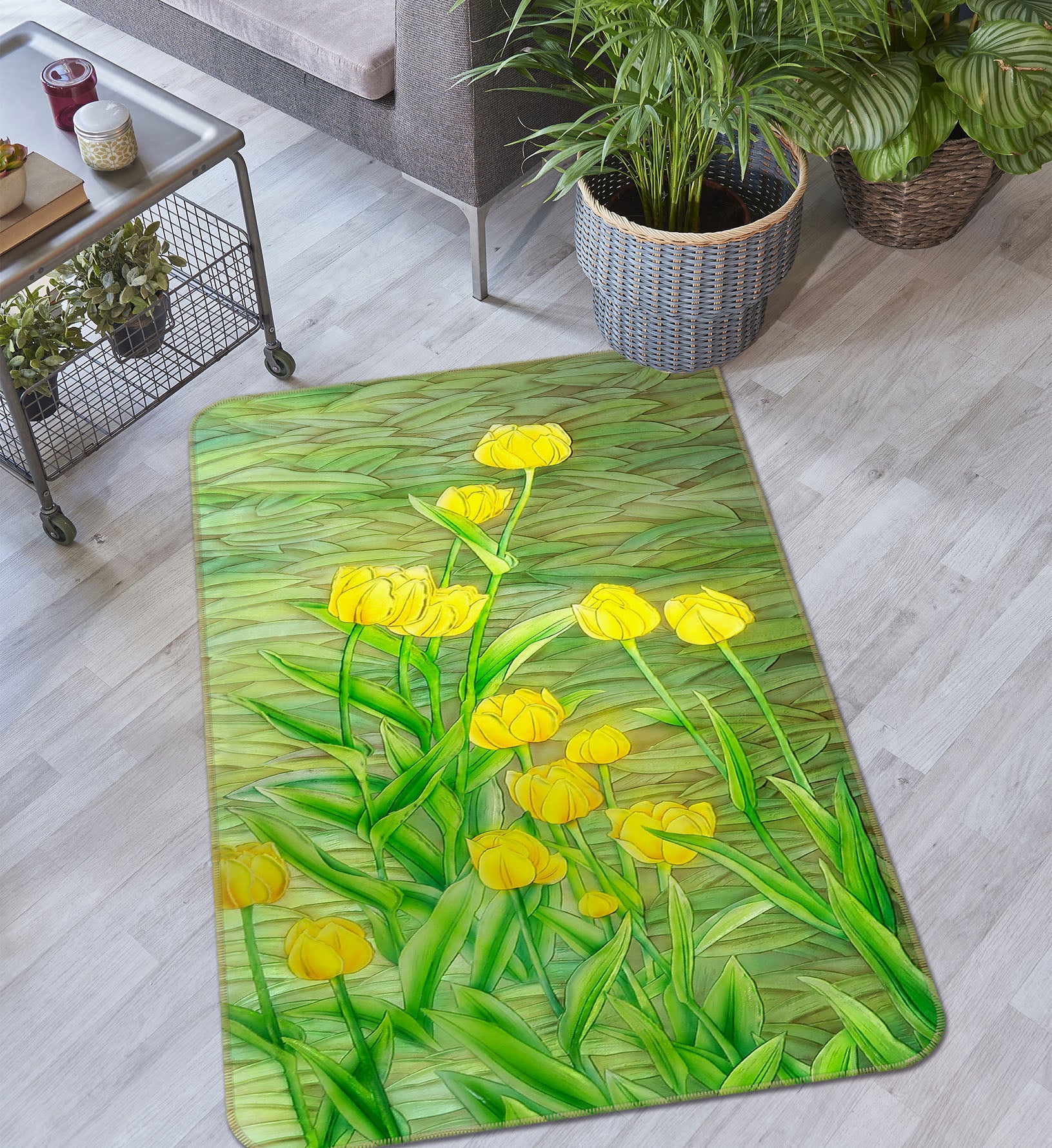 3D Flower Bush 32213 Non Slip Rug Mat