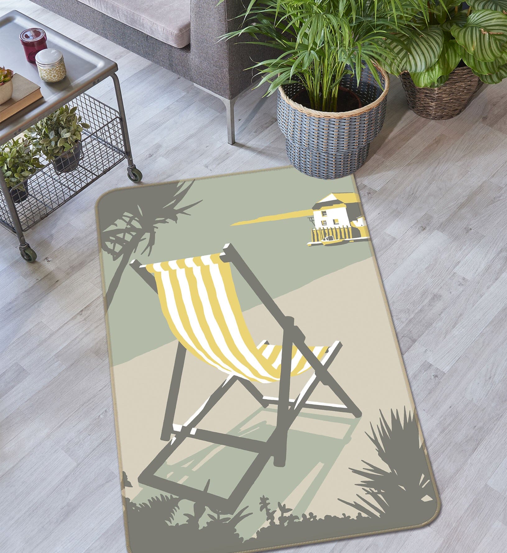 3D Rock Deckchair 1137 Steve Read Rug Non Slip Rug Mat Mat AJ Creativity Home