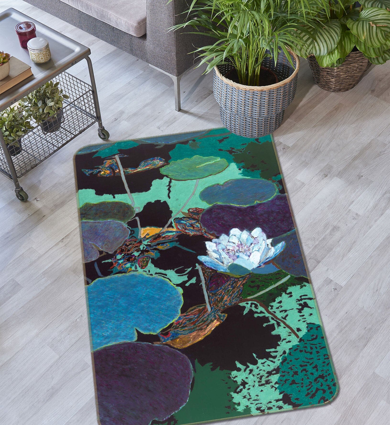 3D Summer Lotus Pond 3009 Allan P. Friedlander Rug Non Slip Rug Mat Mat AJ Creativity Home