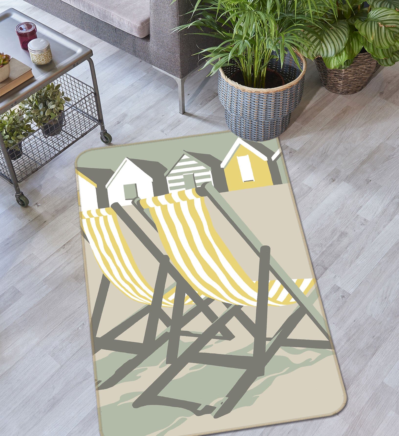 3D Southwold Deckchairs 1147 Steve Read Rug Non Slip Rug Mat Mat AJ Creativity Home