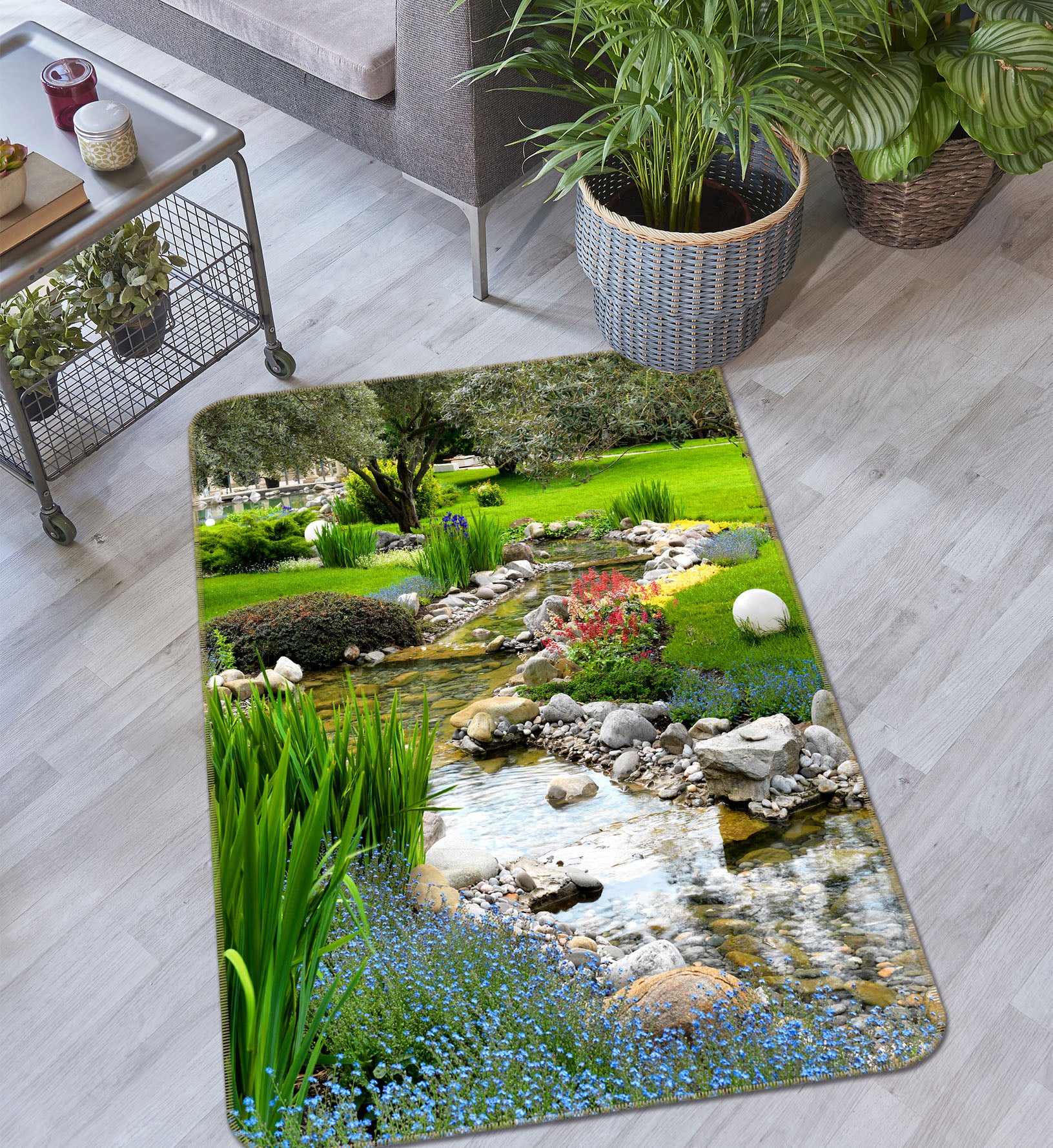 3D Lawn Stream 26020 Non Slip Rug Mat